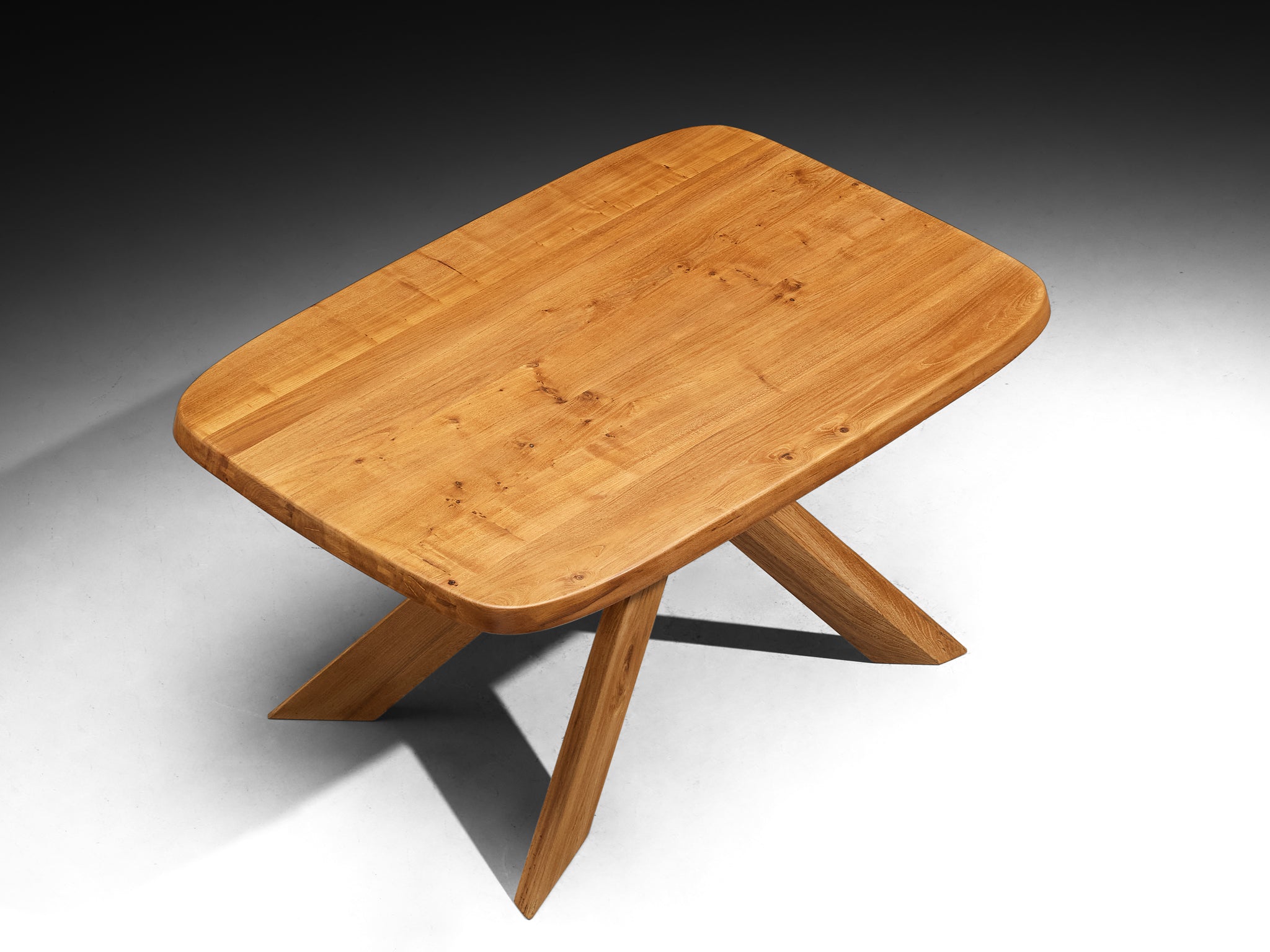 Early Pierre Chapo Dining Table Model 'Aban T35B' in Solid Elm Tables Morentz