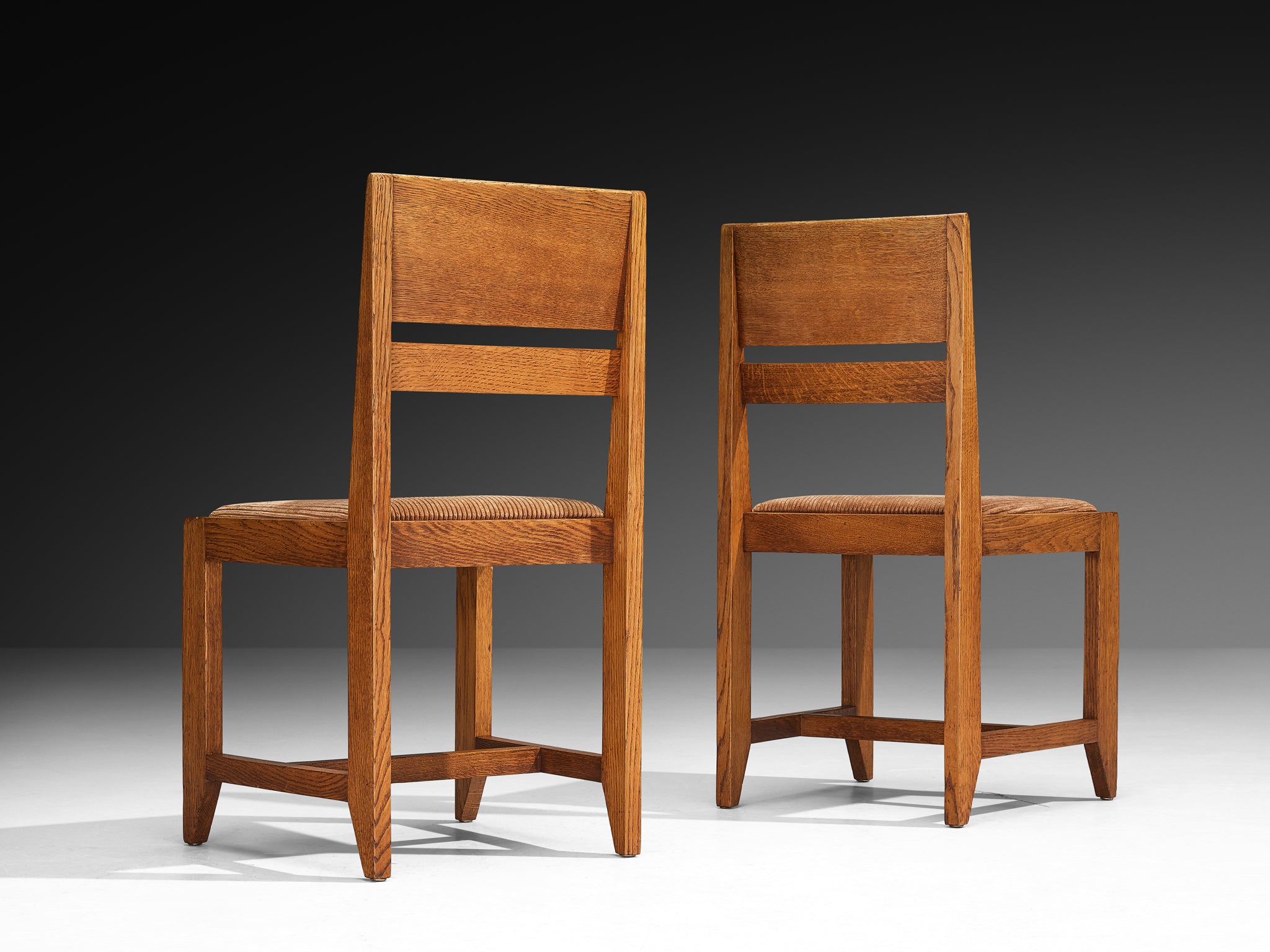 Hendrik Wouda for H. Pander & Zn Set of Four Chairs in Oak Seating Morentz