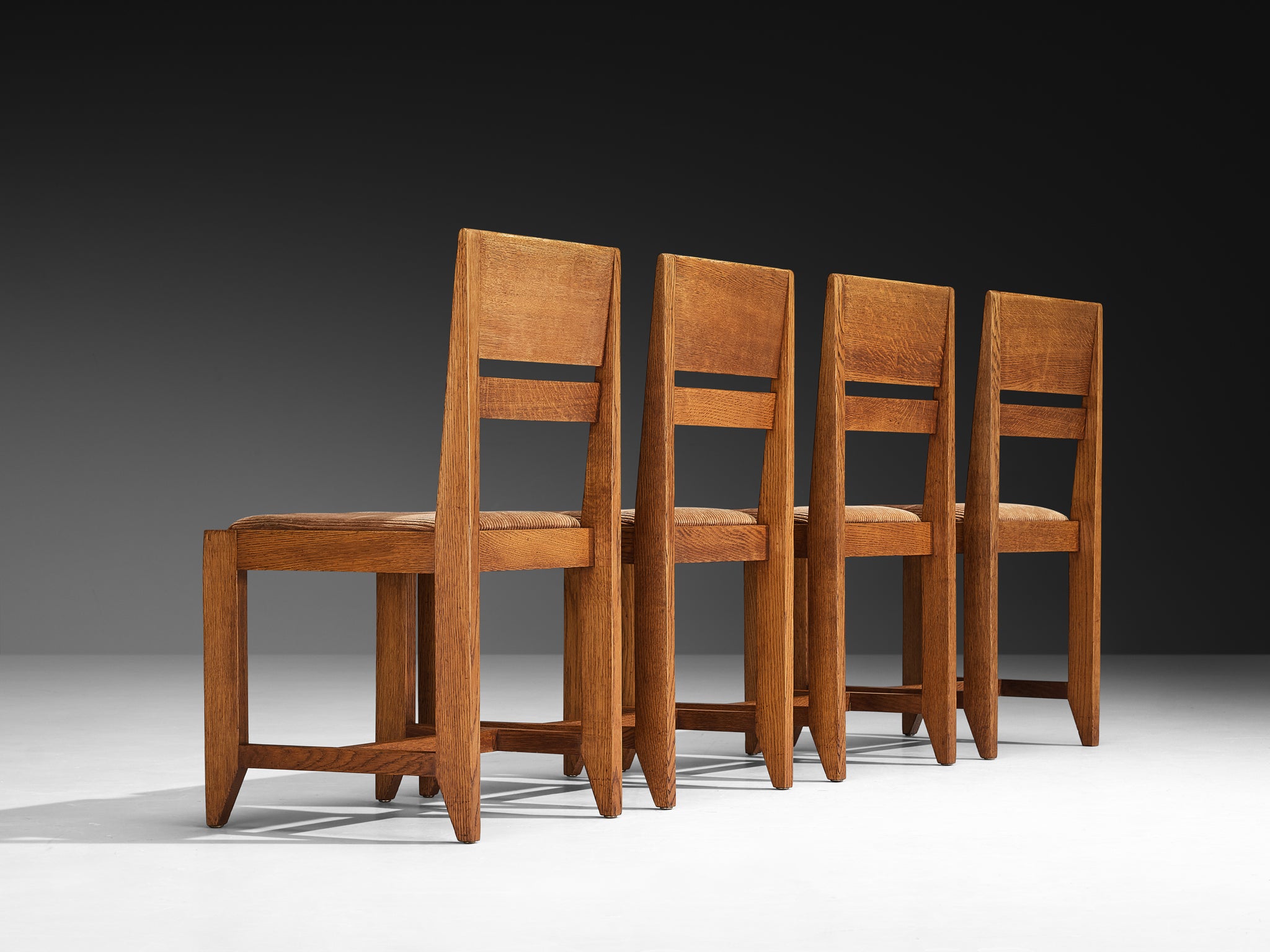 Hendrik Wouda for H. Pander & Zn Set of Four Chairs in Oak Seating Morentz