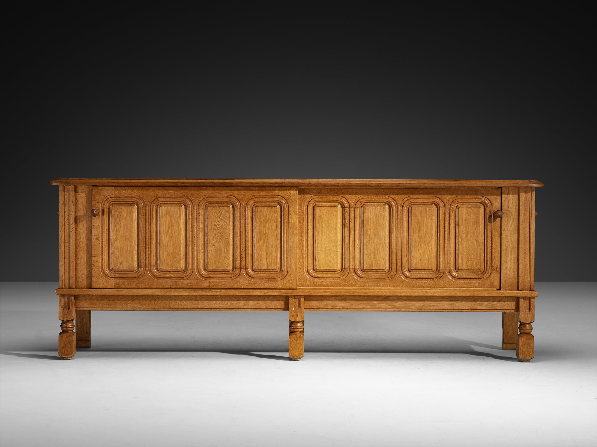 Guillerme & Chambron Sideboard in Oak and Brass Case pieces and storage cabinets Morentz