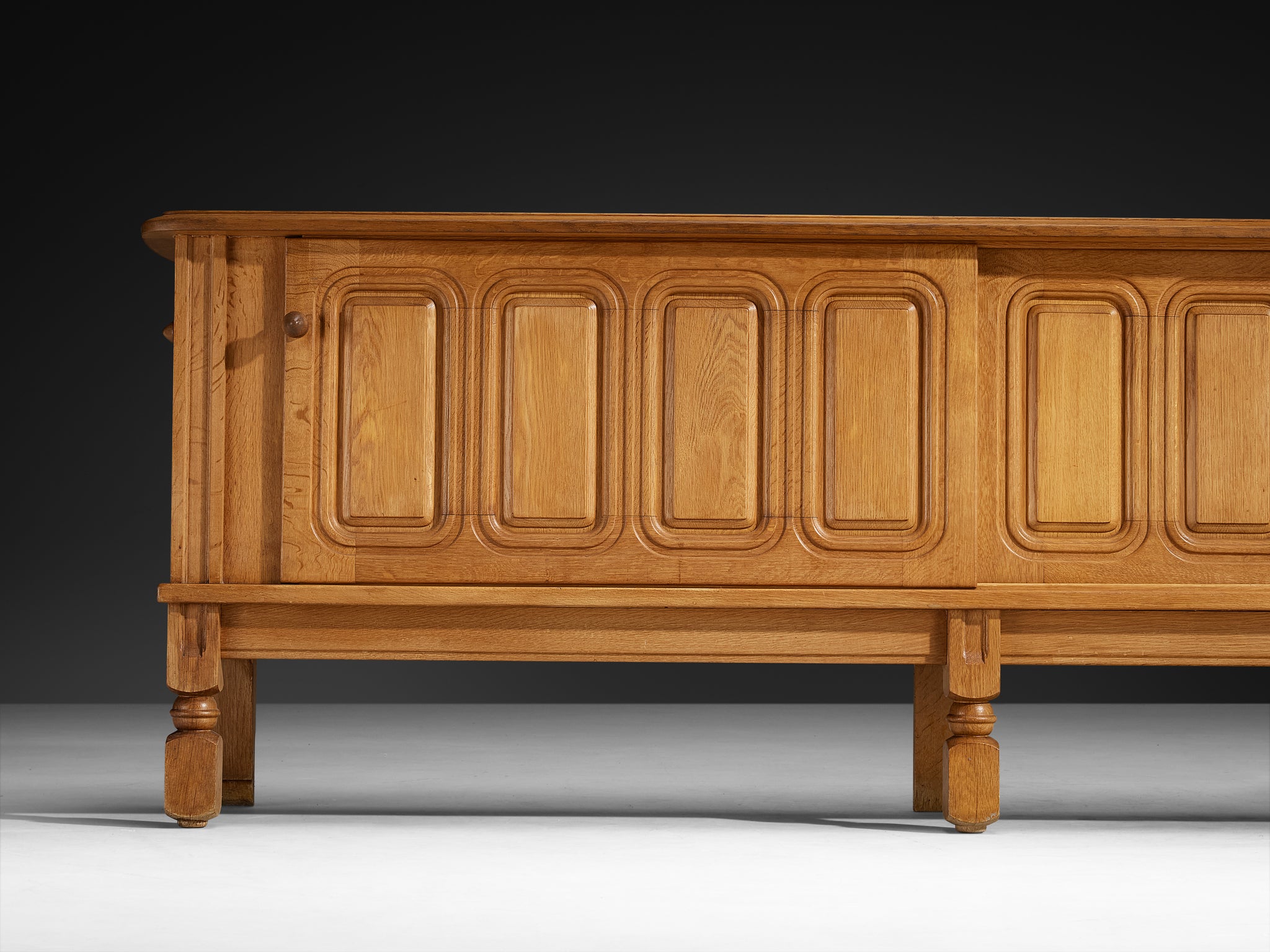 Guillerme & Chambron Sideboard in Oak and Brass Case pieces and storage cabinets Morentz