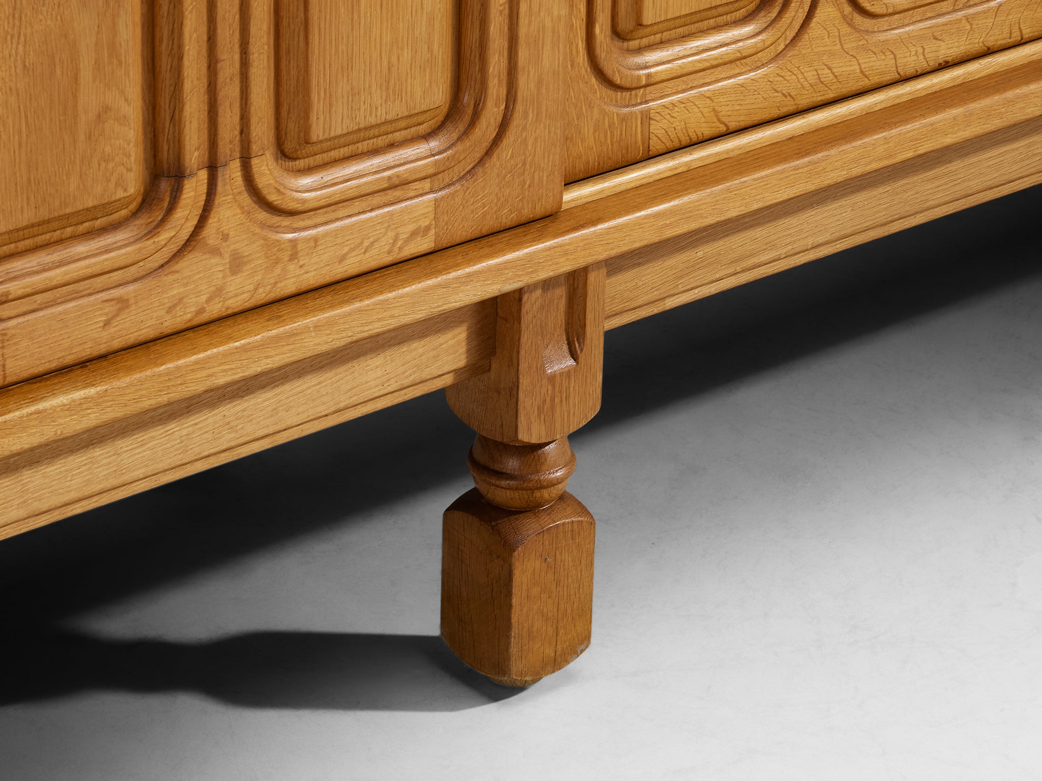 Guillerme & Chambron Sideboard in Oak and Brass Case pieces and storage cabinets Morentz