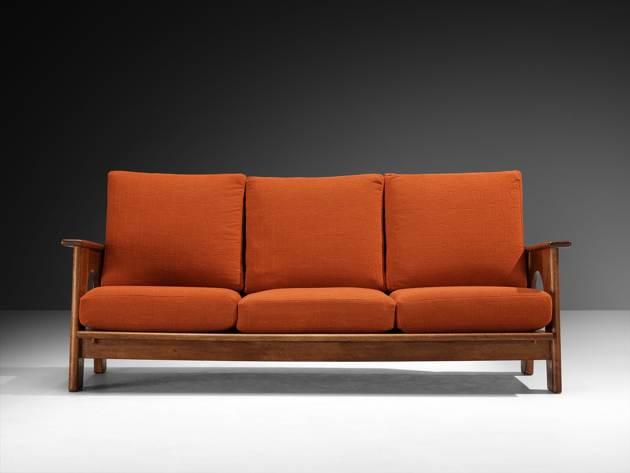 Bas Van Pelt for My Home Reclining Sofa in Oak and Red Upholstery Seating Morentz