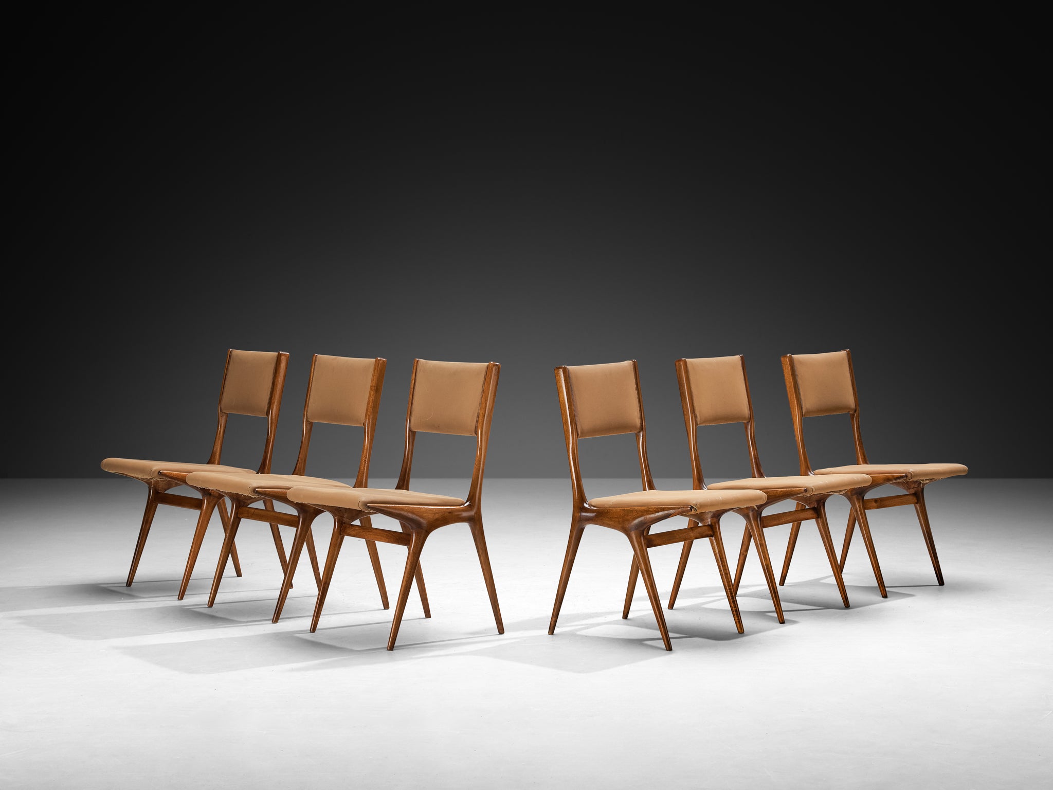 Carlo De Carli for Cassina '634' Dining Chairs in Walnut