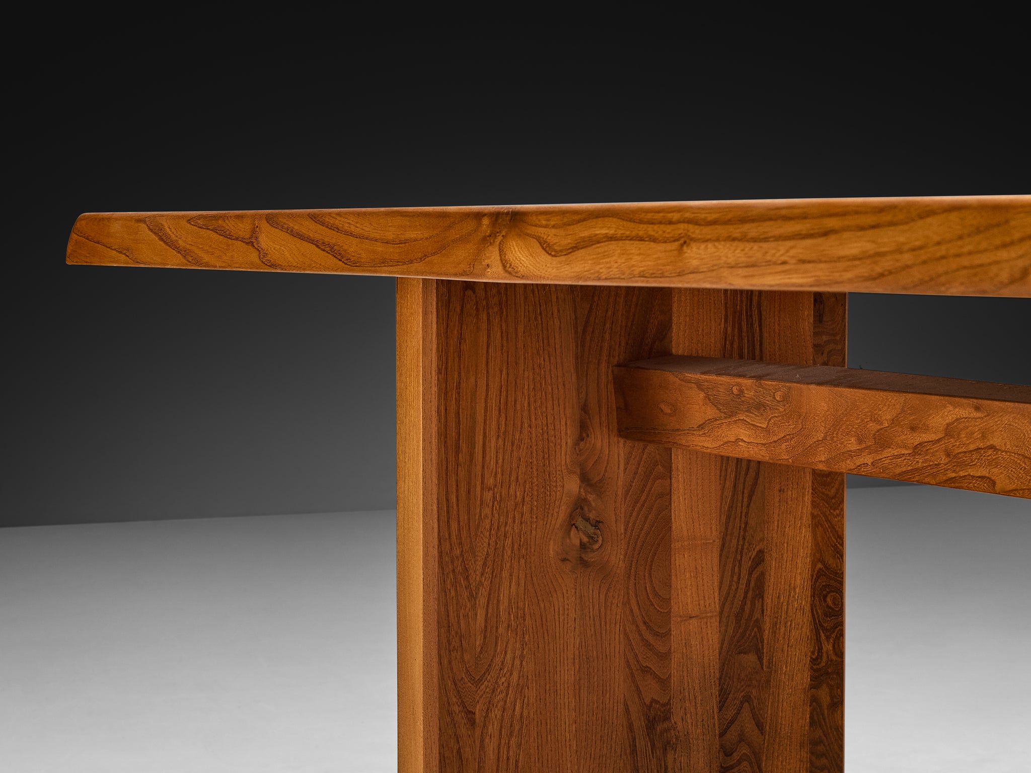 Early Pierre Chapo Dining Table 'T14D' in Solid Elm