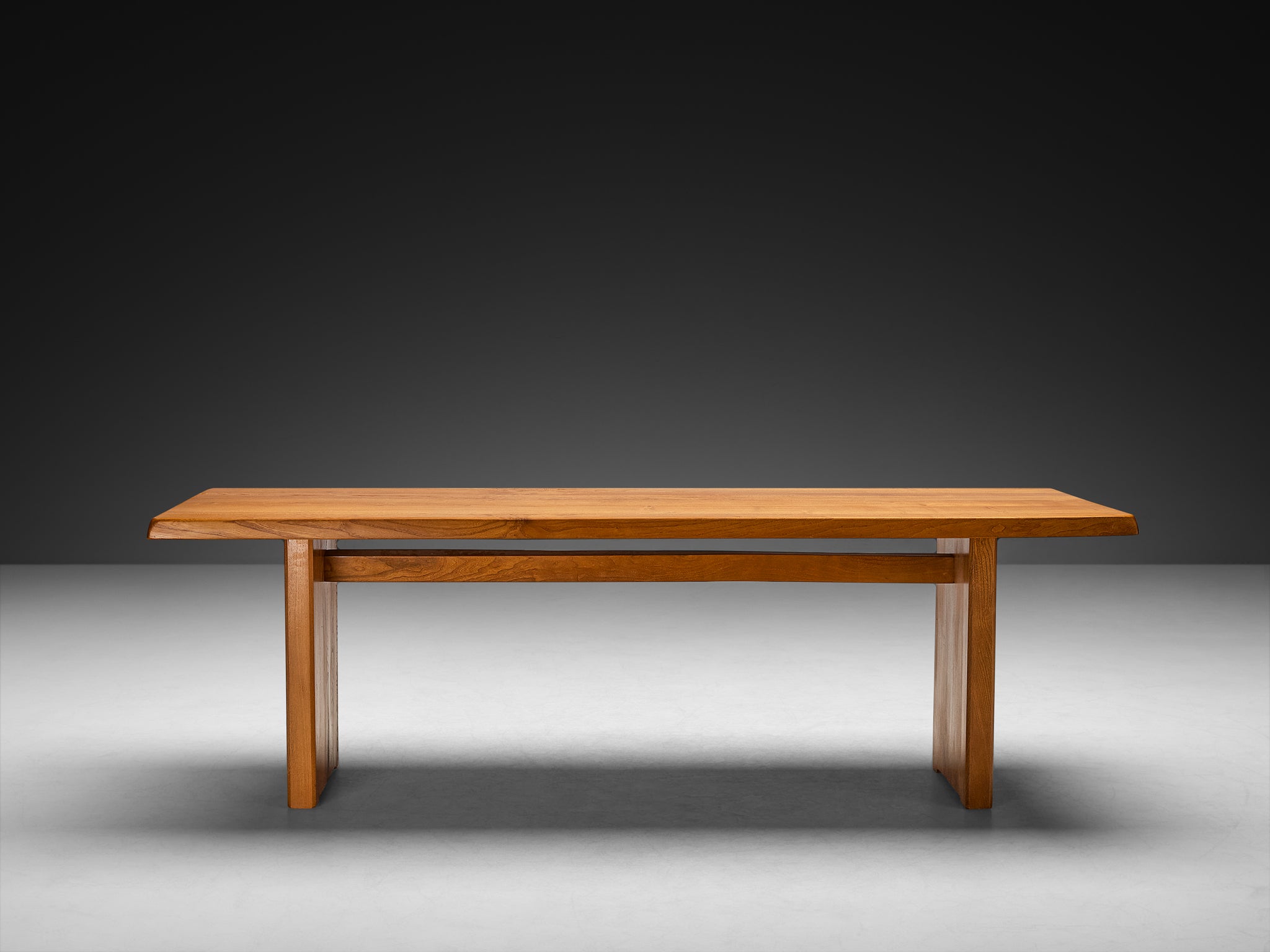 Early Pierre Chapo Dining Table 'T14D' in Solid Elm