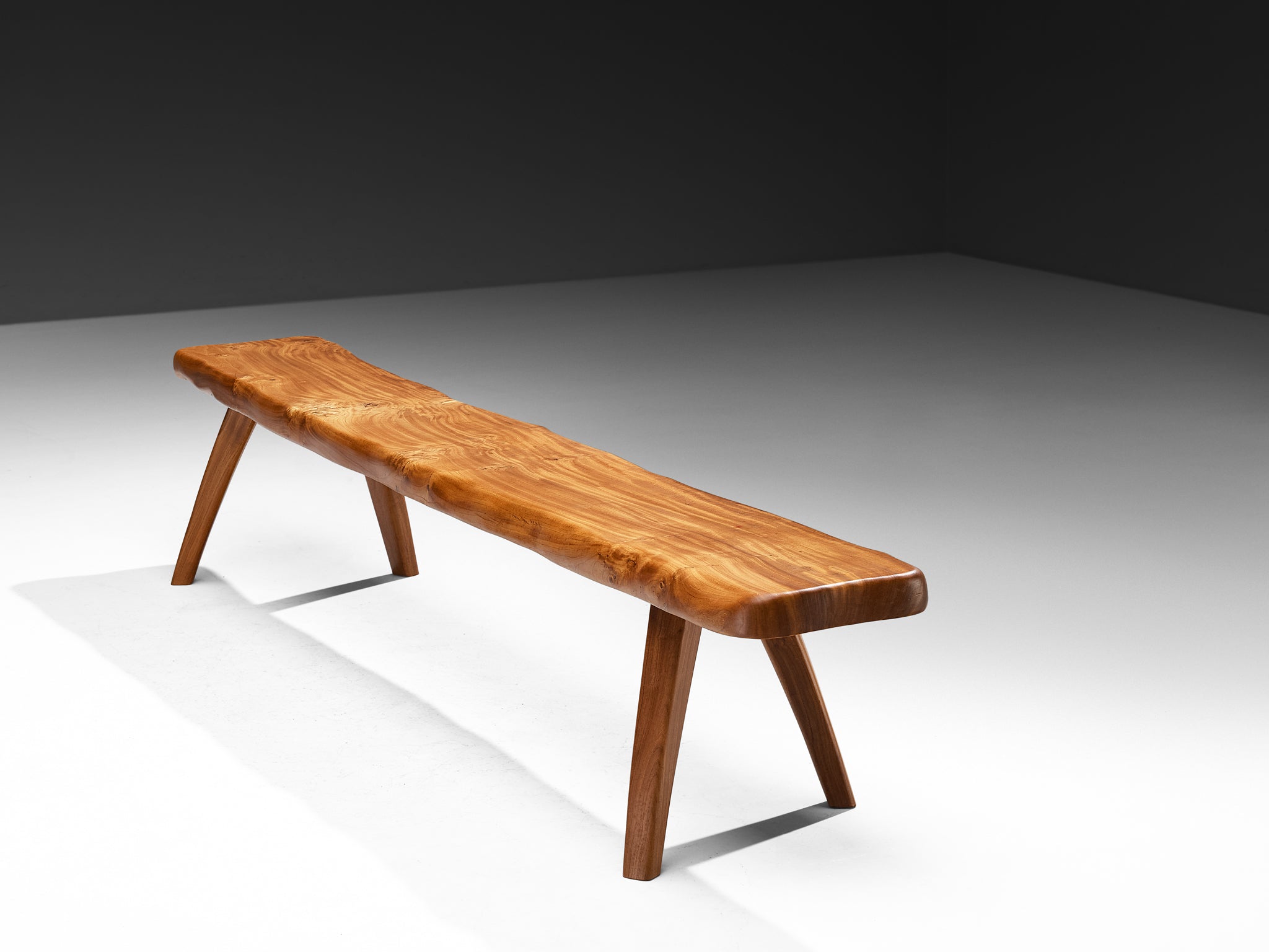 French Naturalistic Free Form Dining Table in Solid Elm