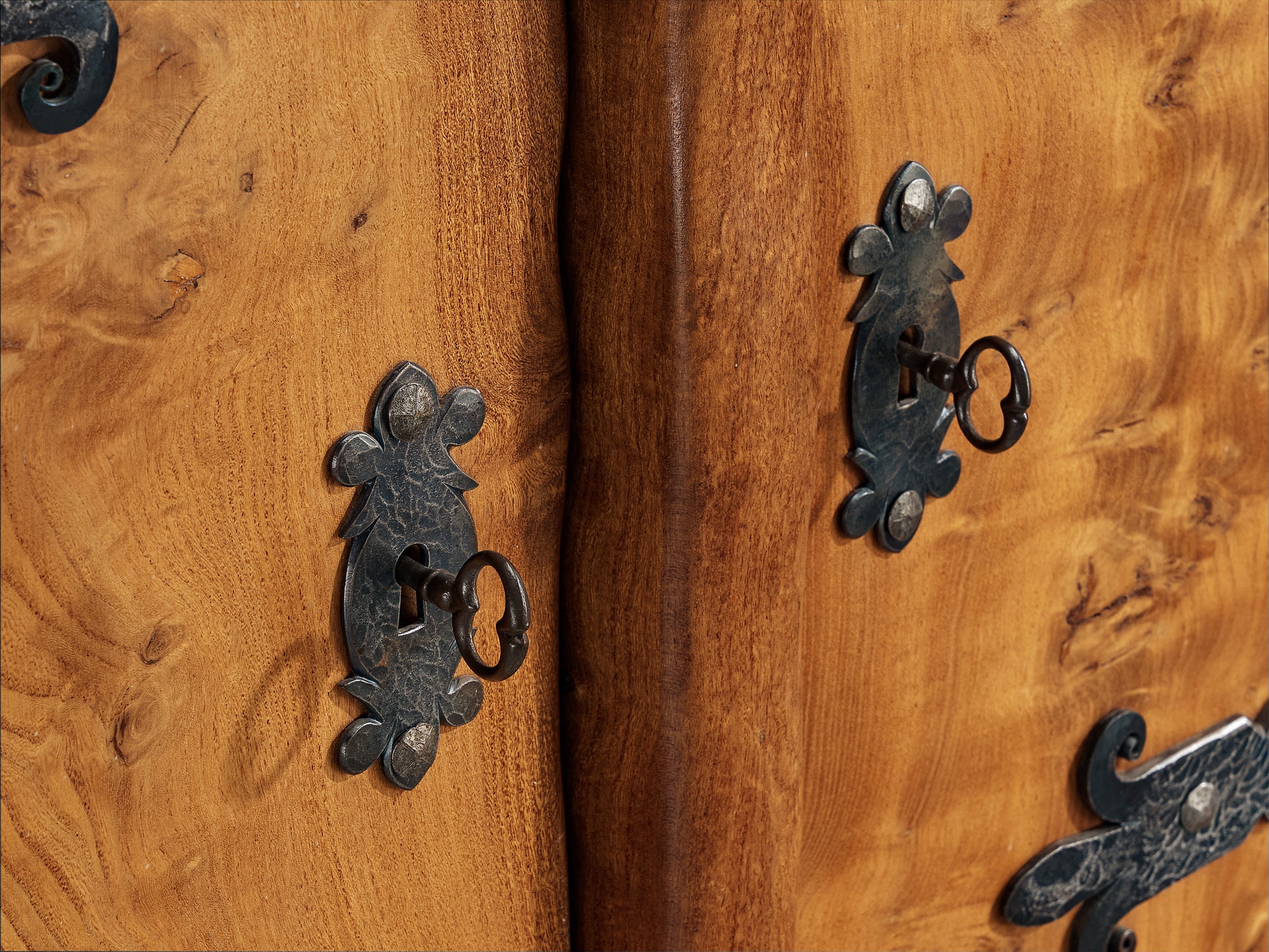 French Naturalistic Sideboard in Solid Elm Case pieces and storage cabinets Morentz