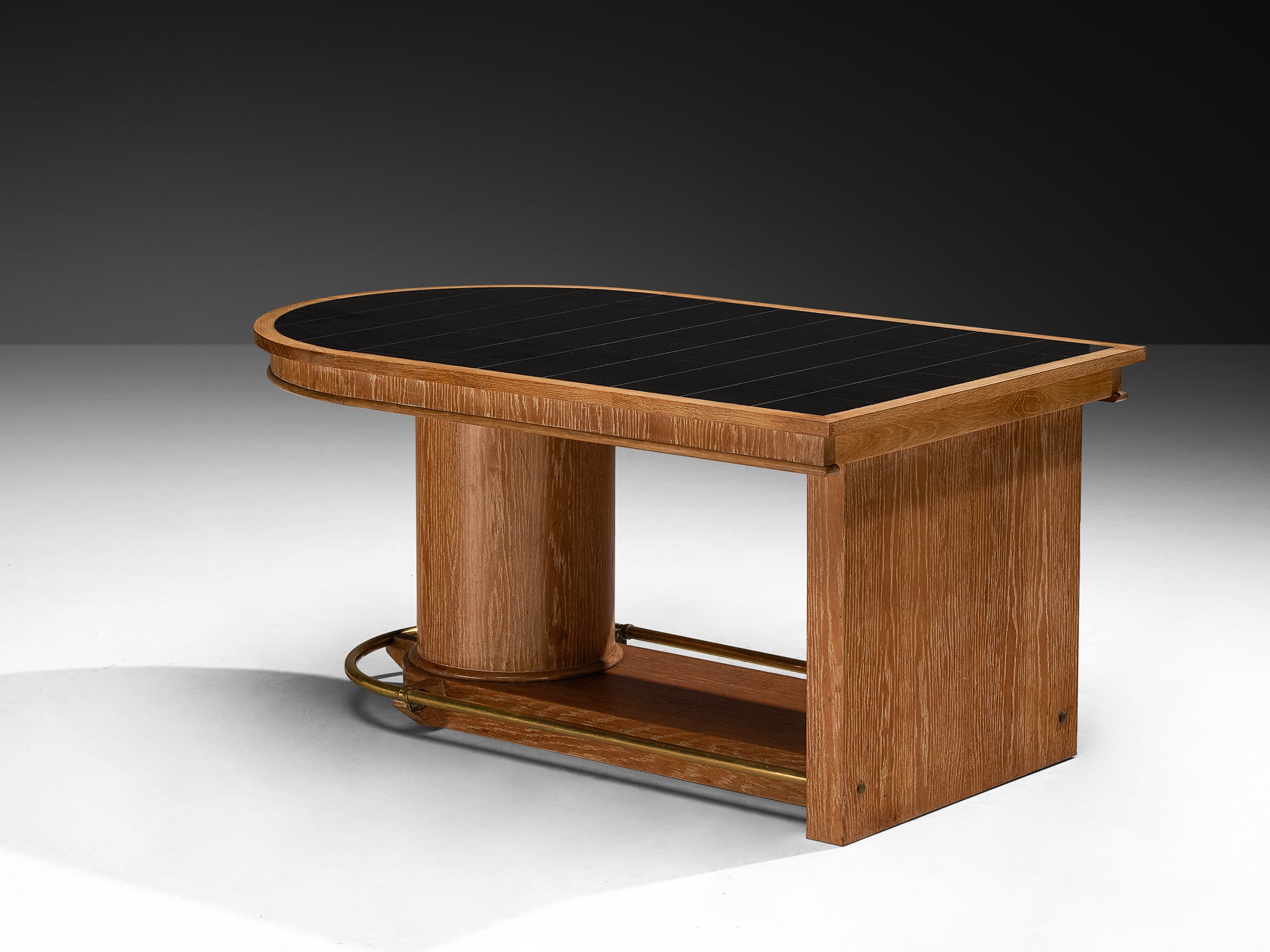 Francisque Chaleyssin French Art Deco Dining Table in Cerused Oak Tables Morentz