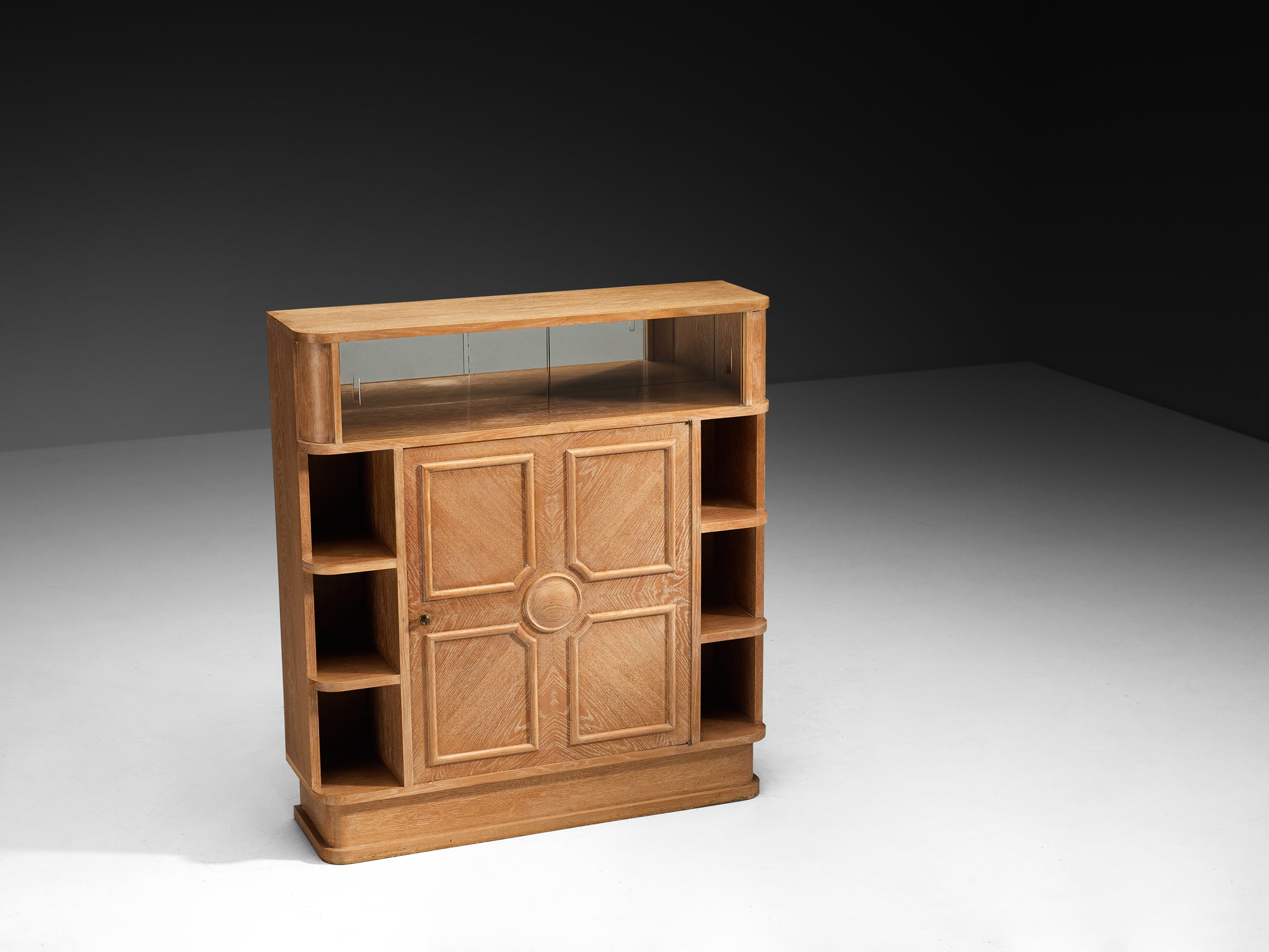 Francisque Chaleyssin French Art Deco Cabinet in Cerused Oak Case pieces and storage cabinets Morentz