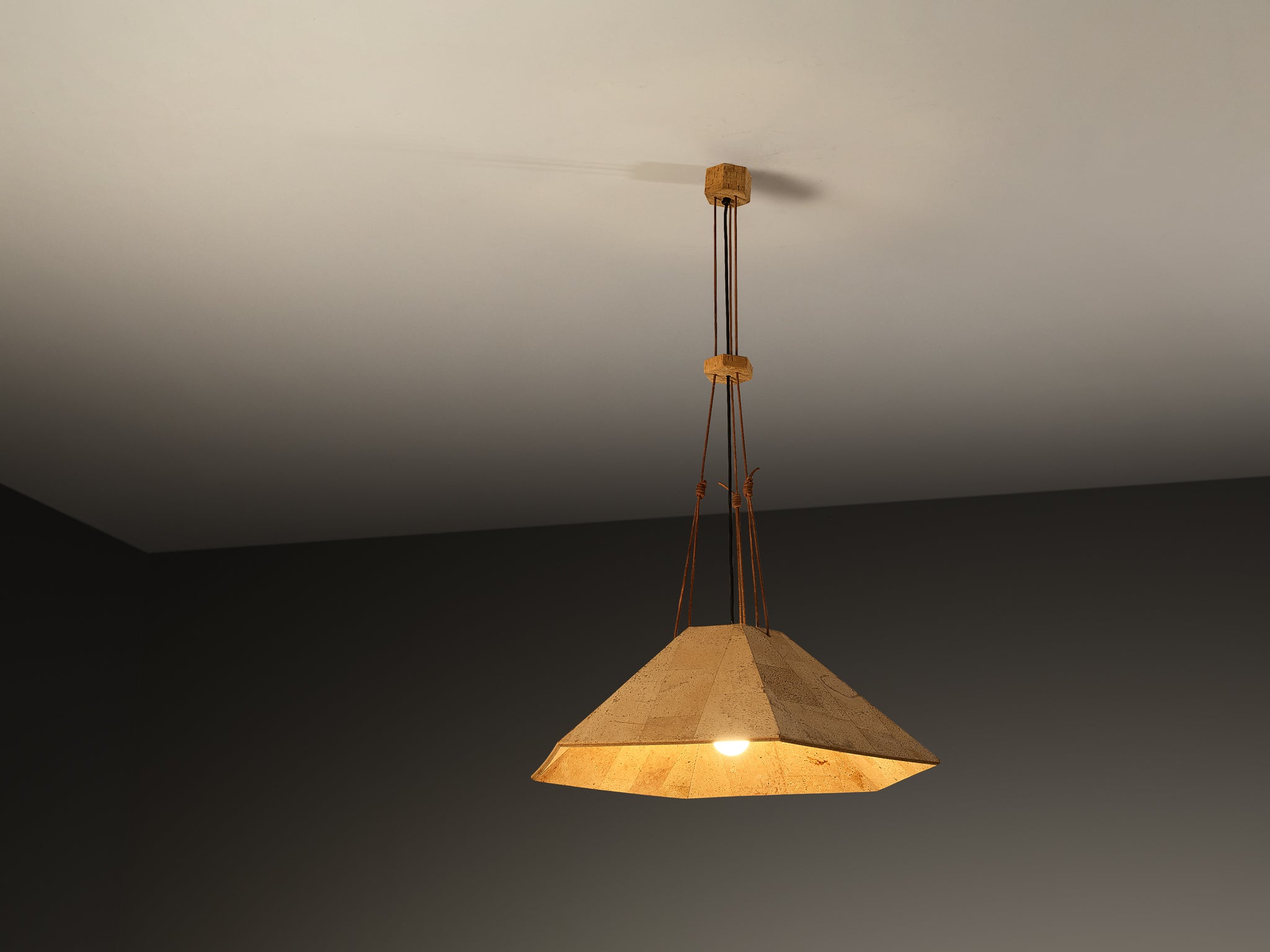 Wilhelm Zannoth for Design M ‘Zanil’ Ceiling Lamp in Cork Lighting Morentz