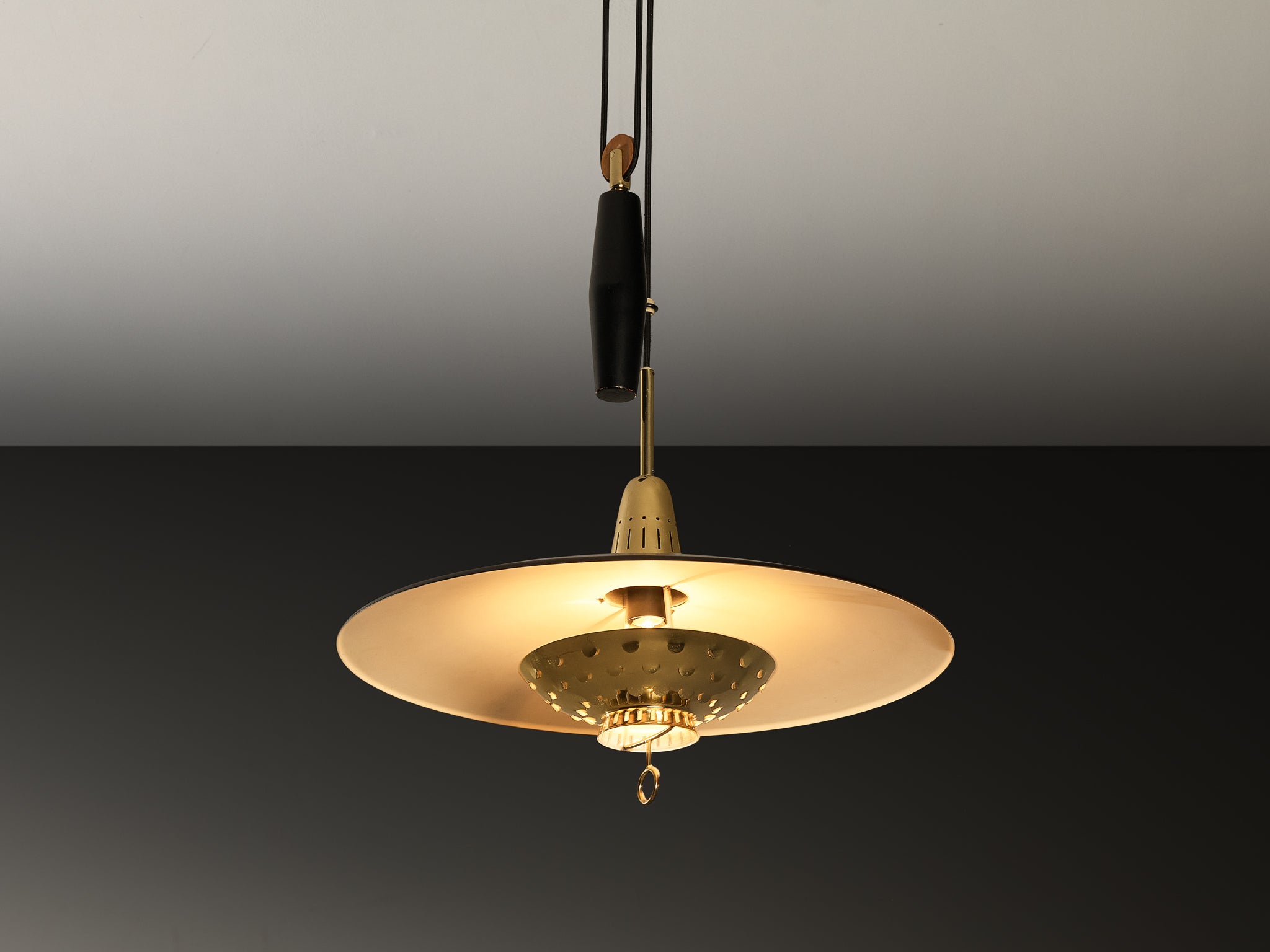 Boréns Swedish Pendant Light in Brass with Counterweight Lighting Morentz