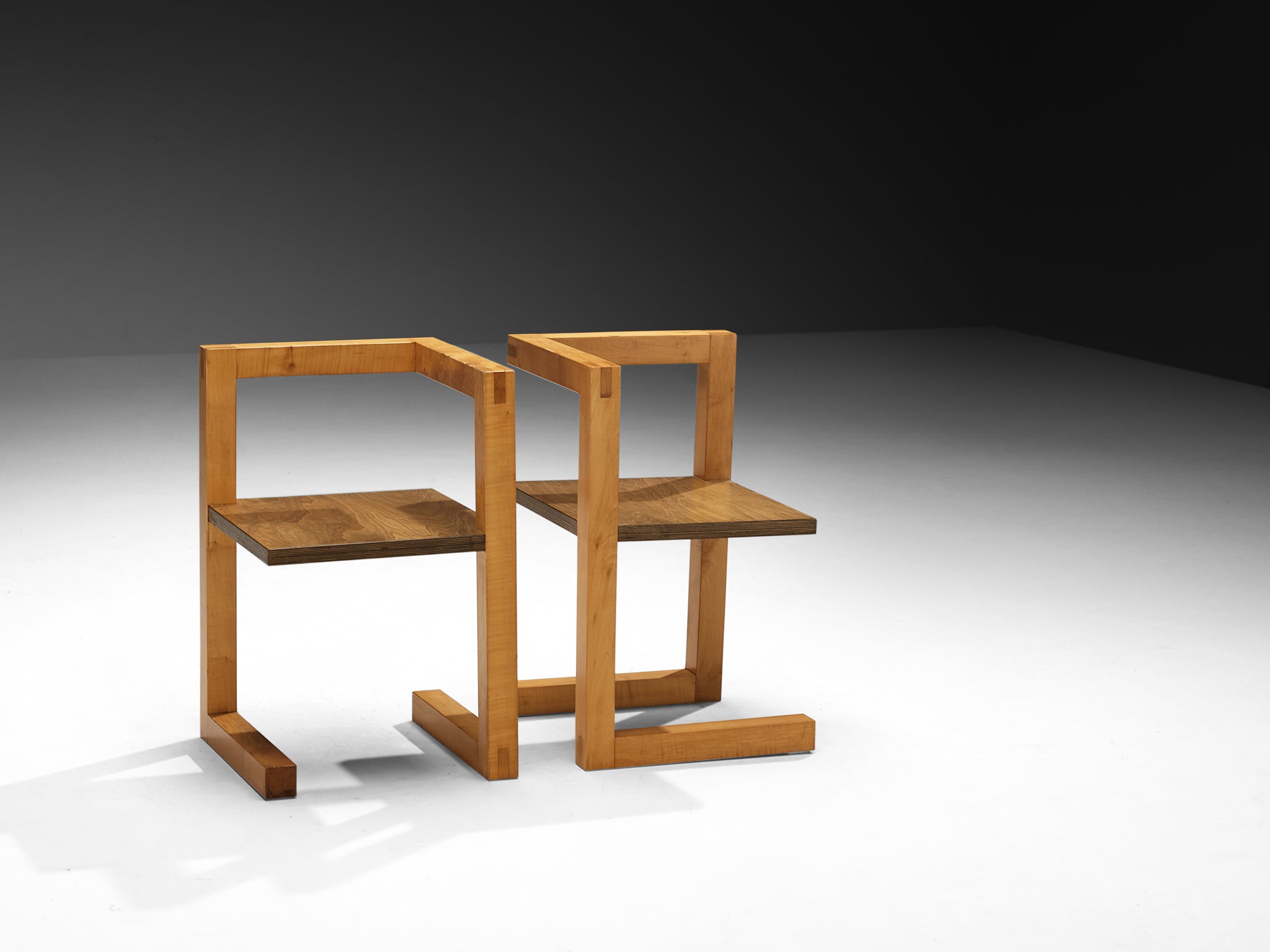 Post-Modern Willem Noyons Dining Room Set with Table and Chairs in Wood Tables Morentz