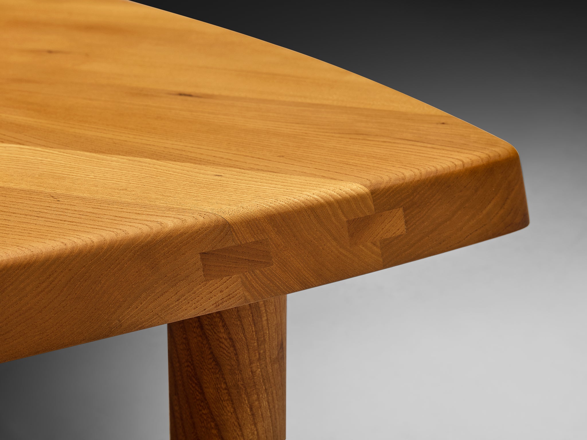 Early Pierre Chapo Large Coffee Table 'L'oeil' in Solid Elm T22C Tables Morentz