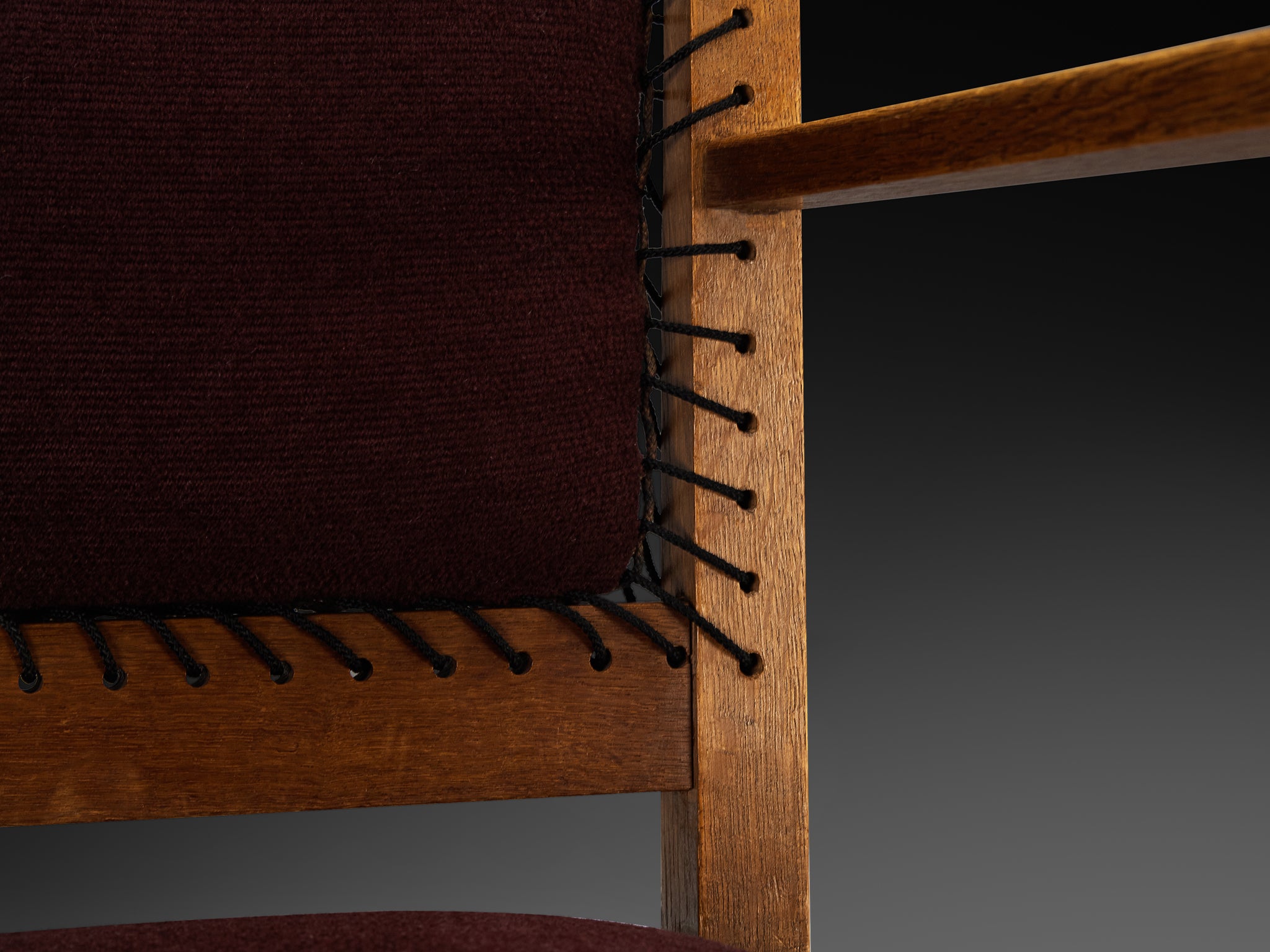 L.O.V. Oosterbeek Dutch Art Deco Armchair in Solid Oak Seating Morentz