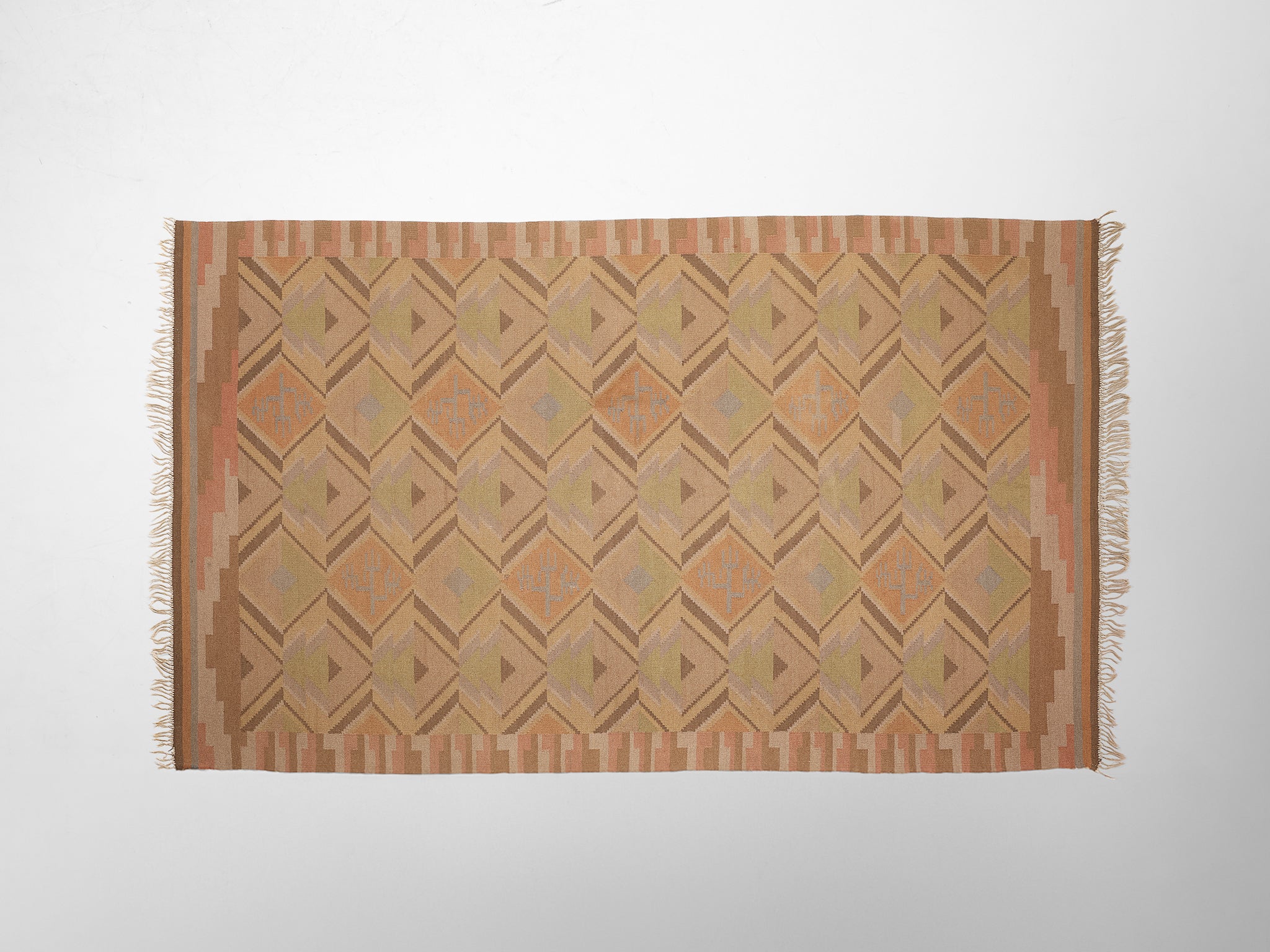 Rare and Early Laila Karttunen Finnish Handwoven Carpet in Wool Rugs and Carpets Morentz