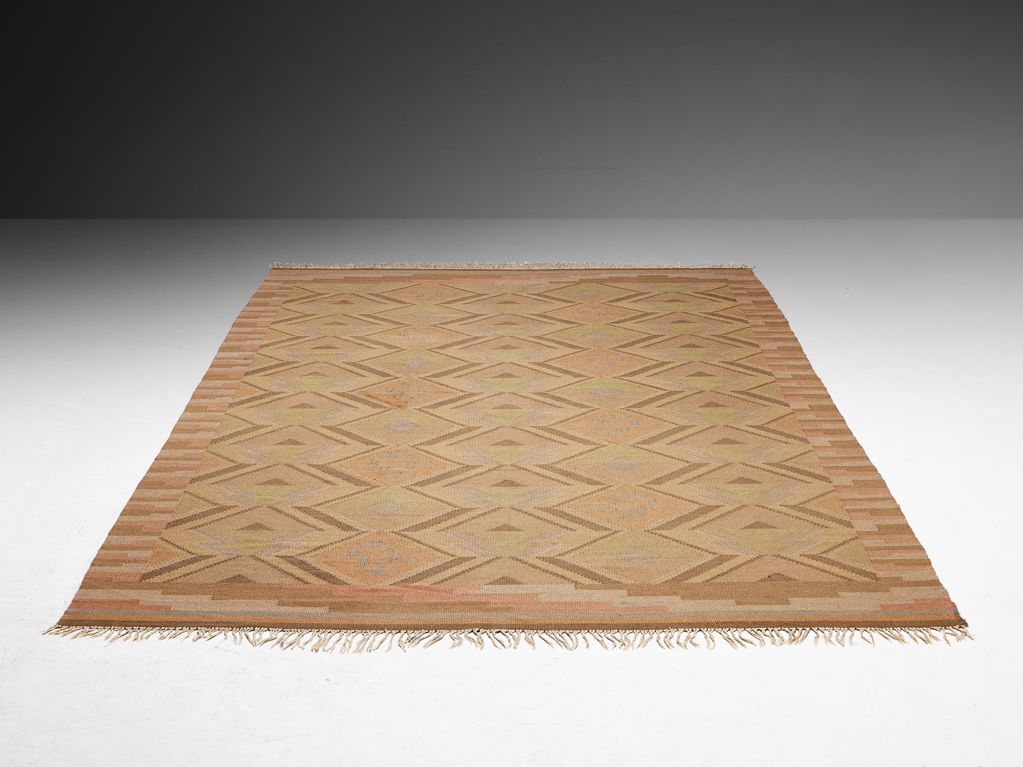 Rare and Early Laila Karttunen Finnish Handwoven Carpet in Wool Rugs and Carpets Morentz