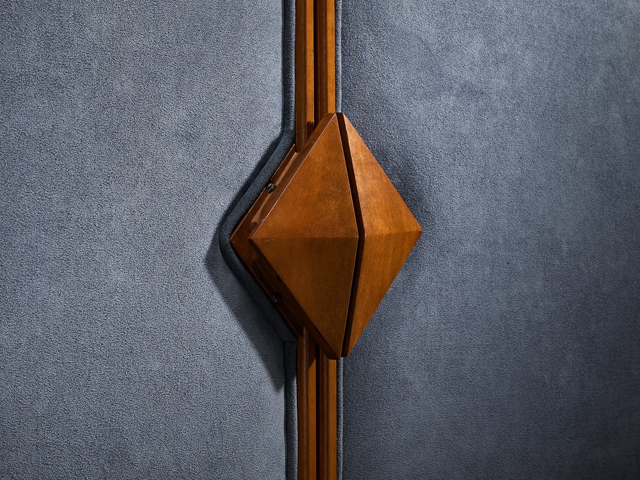 Luxurious Mid-Century Italian Walnut Sideboard with Blue Fabric Doors Case pieces and storage cabinets Morentz