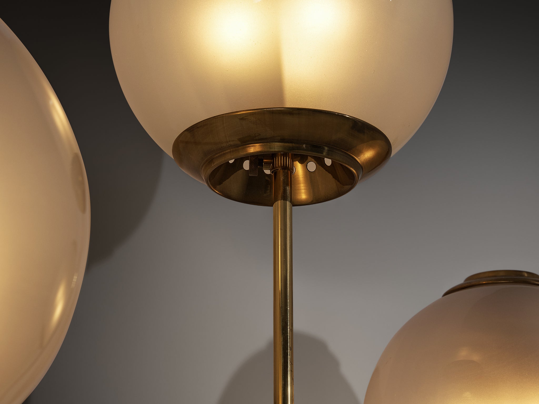 Luigi Caccia Dominioni for Azucena 'LP11' Wall Lights in Brass and Opaline Glass