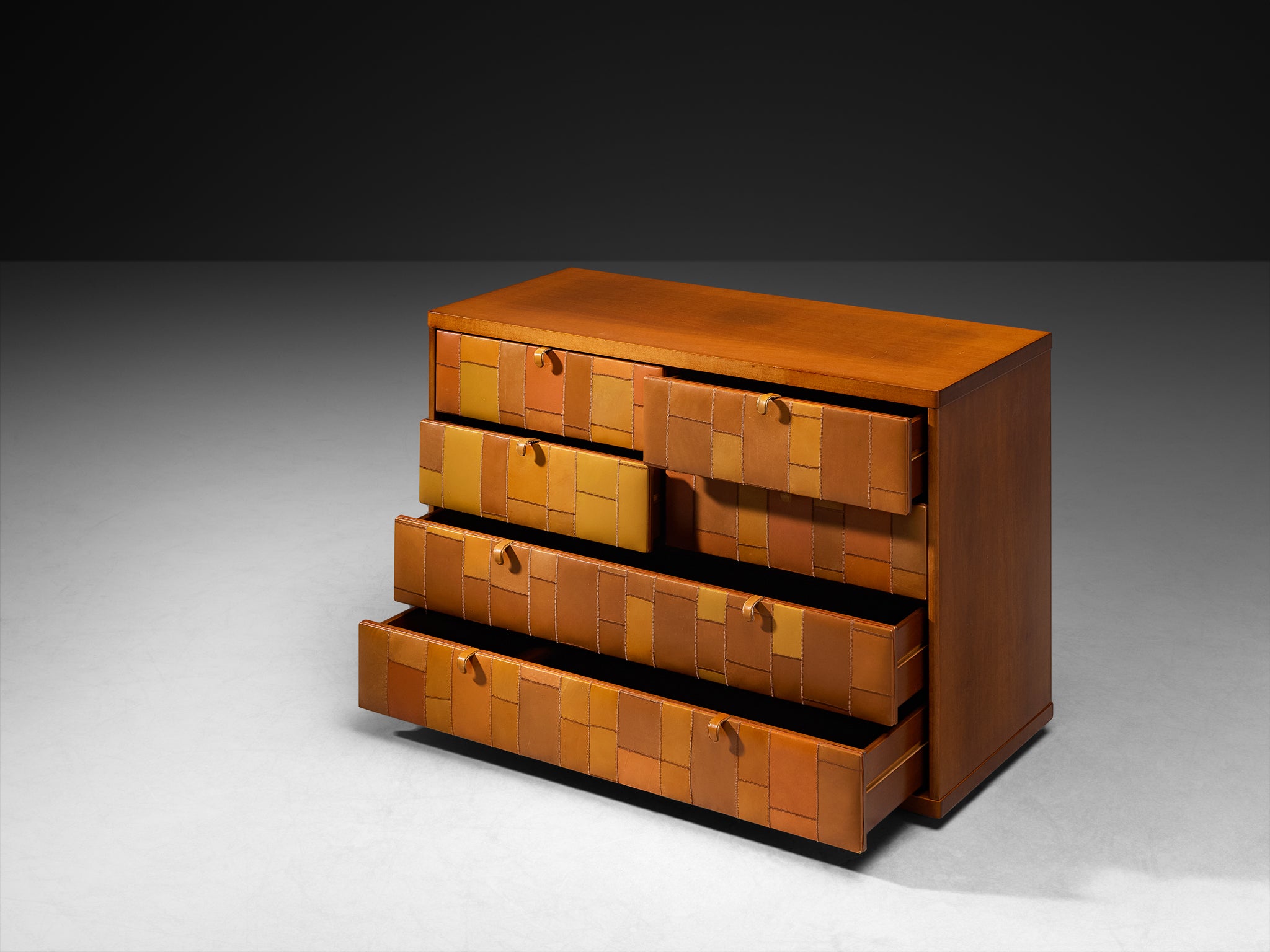 Tito Agnoli for Caleido/Poltrona Frau Chest of Drawers in Patchwork Leather