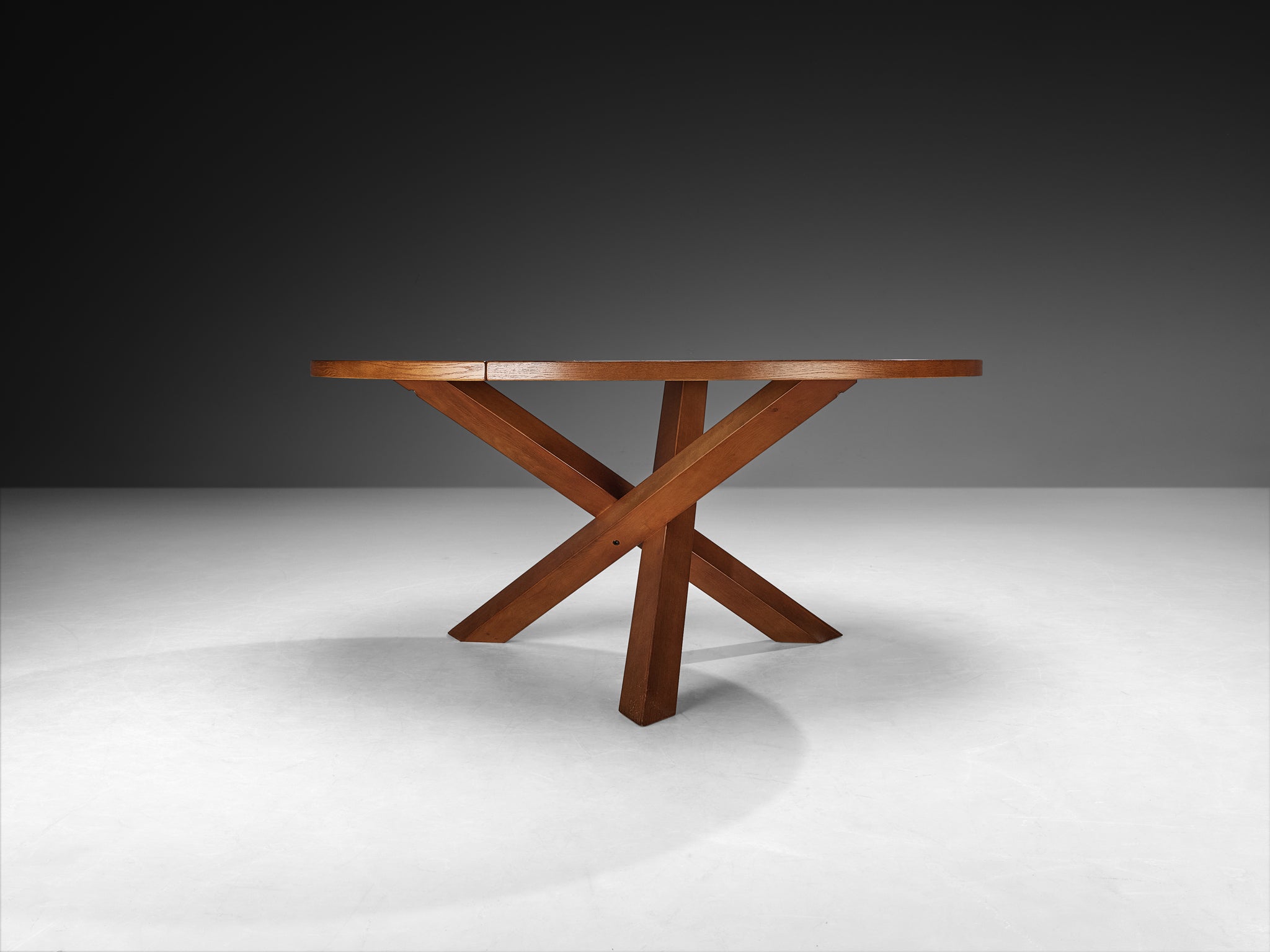 Mid-Century Dutch Dining Table in Oak with Cross-Base Tables Morentz