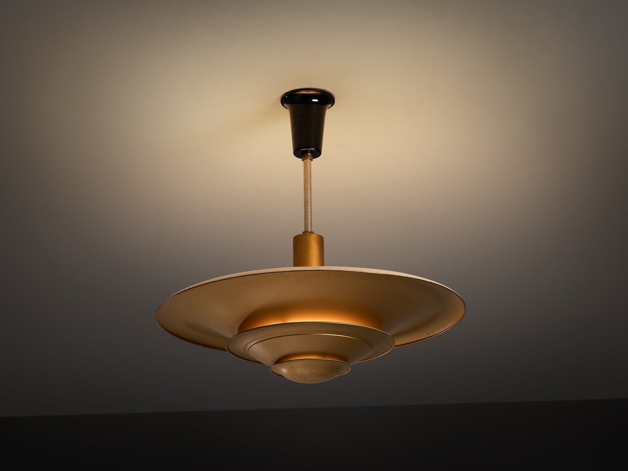 1930s Louis Poulsen Ceiling Light in Golden Painted Copper Lighting Morentz