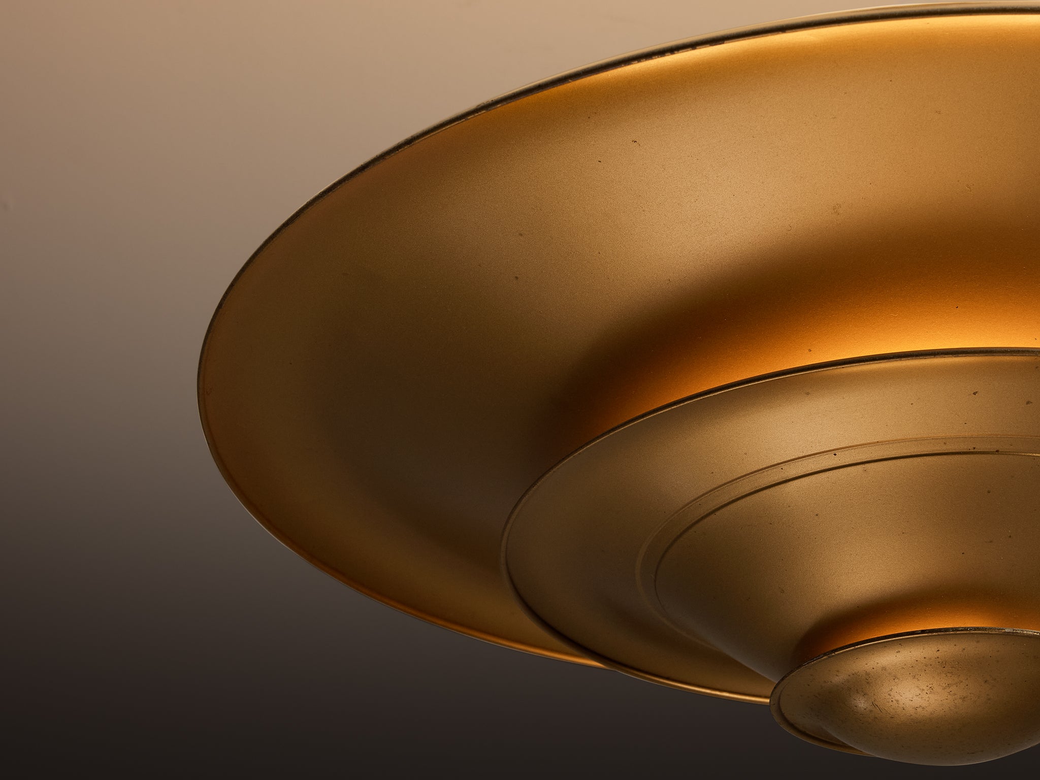 1930s Louis Poulsen Ceiling Light in Golden Painted Copper