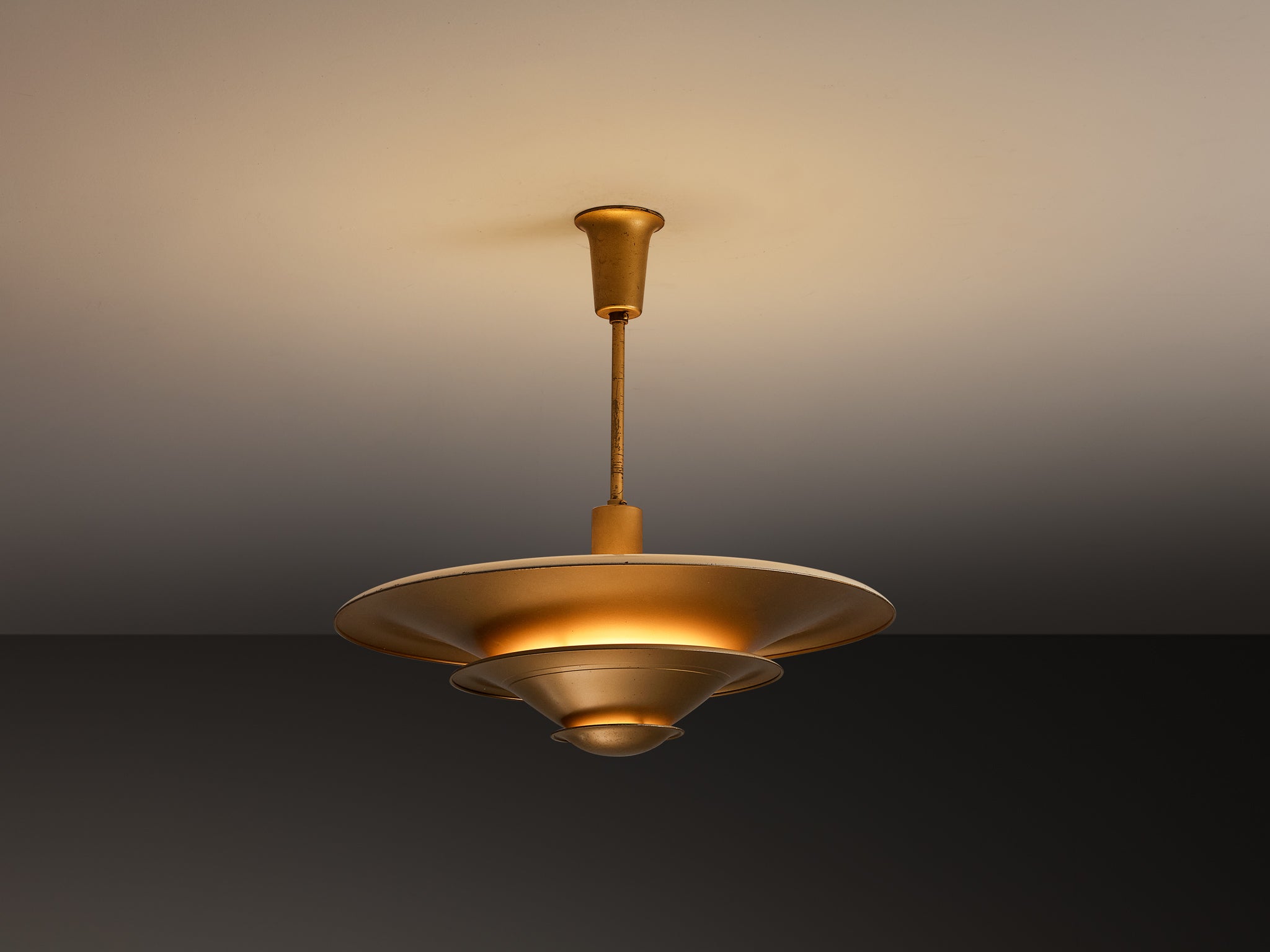 1930s Louis Poulsen Ceiling Light in Golden Painted Copper