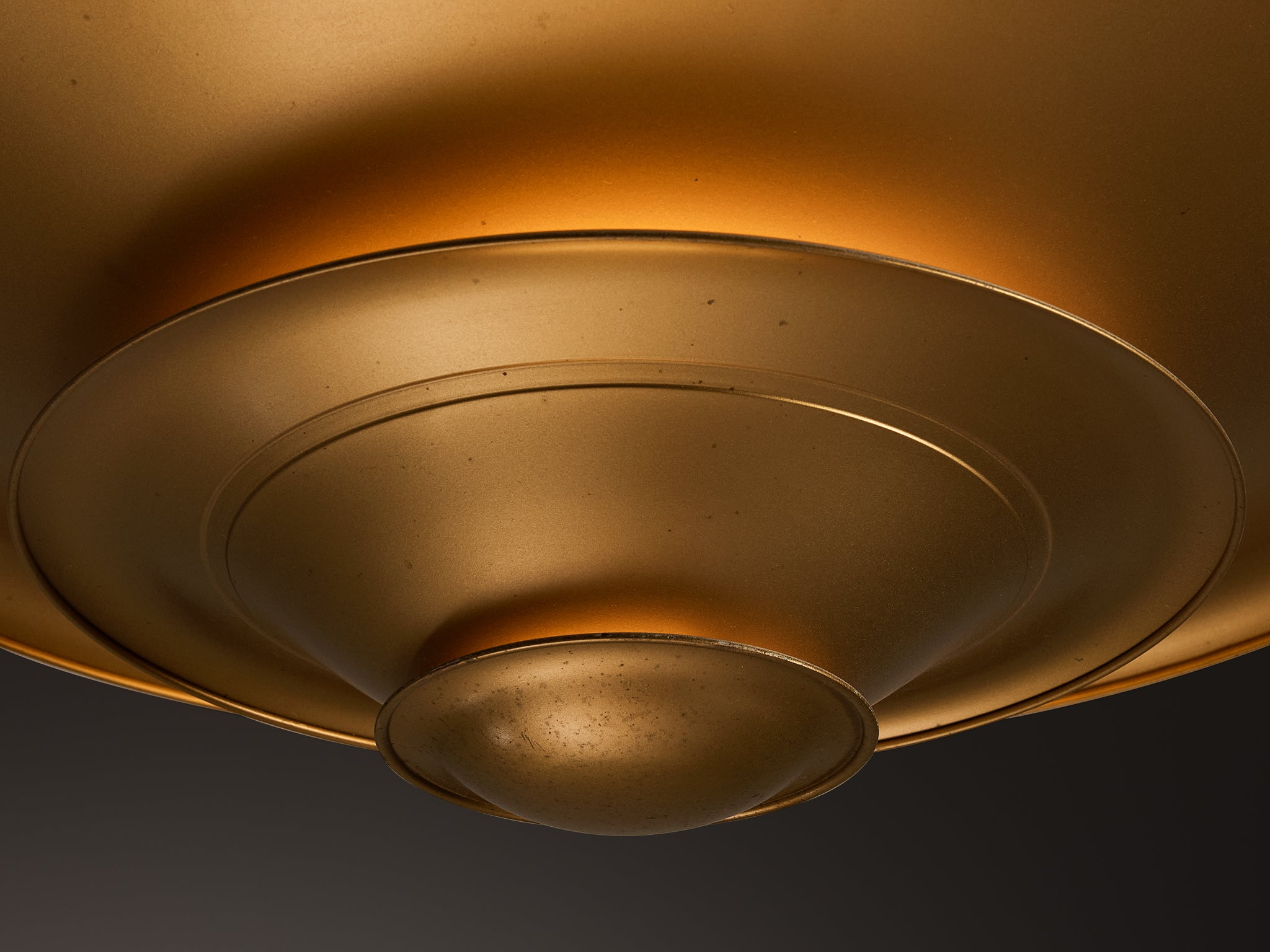 1930s Louis Poulsen Ceiling Light in Golden Painted Copper