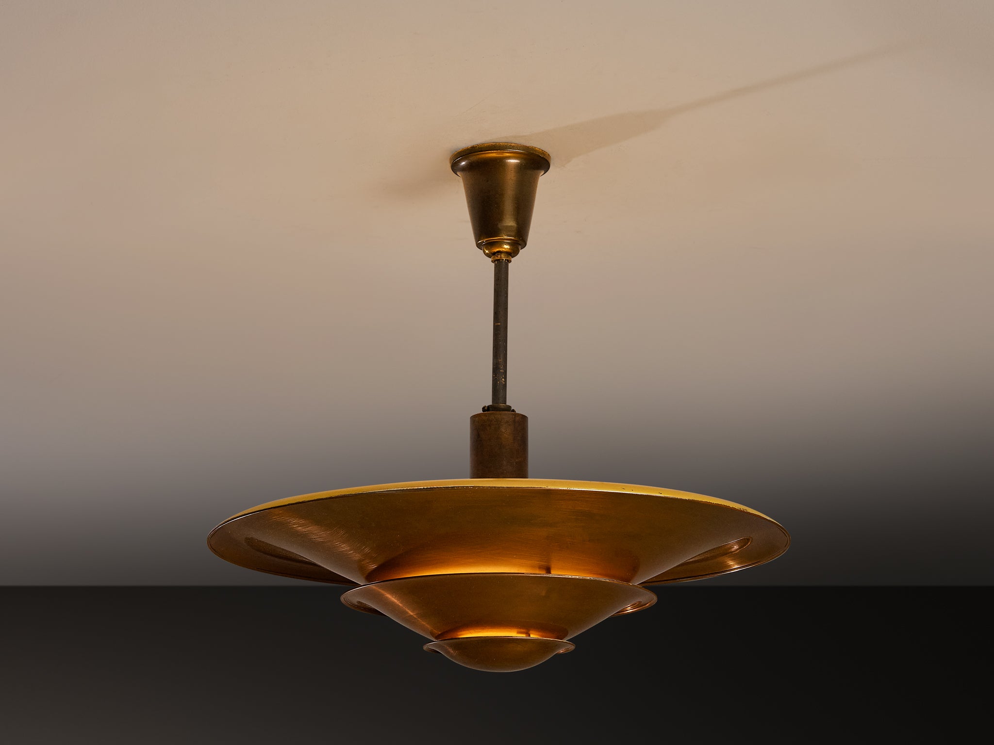 1930s Louis Poulsen Ceiling Light in Copper