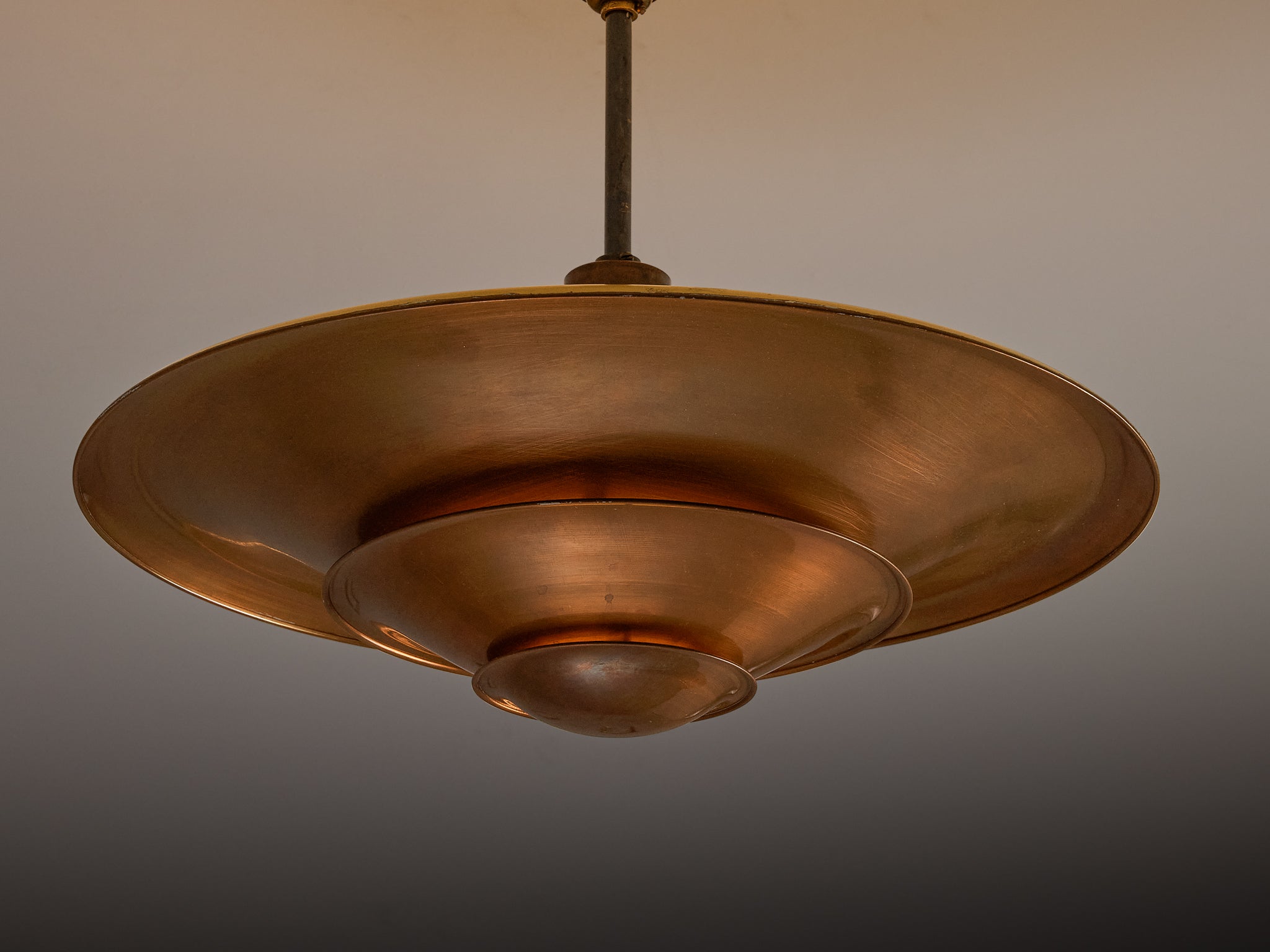 1930s Louis Poulsen Ceiling Light in Copper