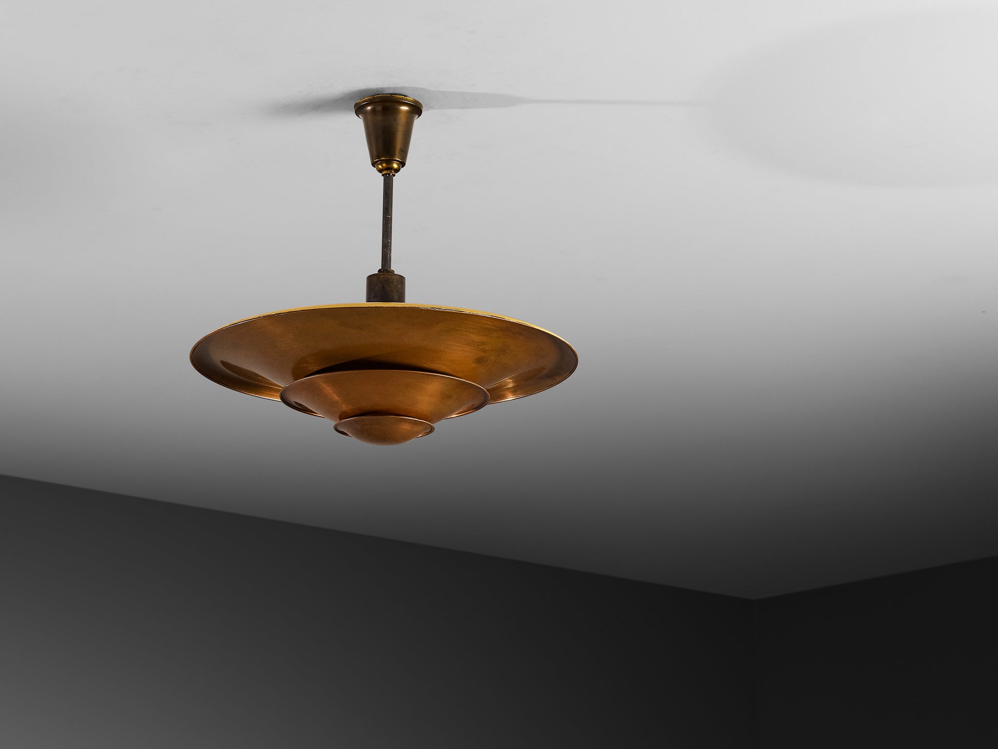 1930s Louis Poulsen Ceiling Light in Copper