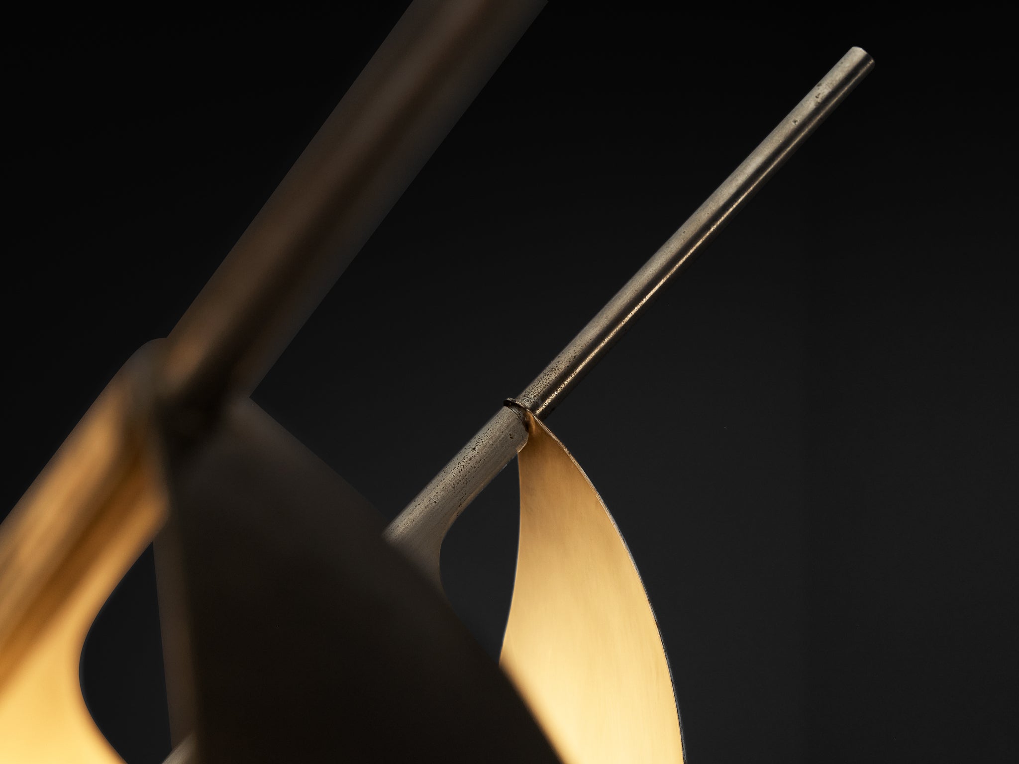 Jean-Pierre Vitrac for Verre Lumière 'Flower' Lamp with Movable Petals in Metal