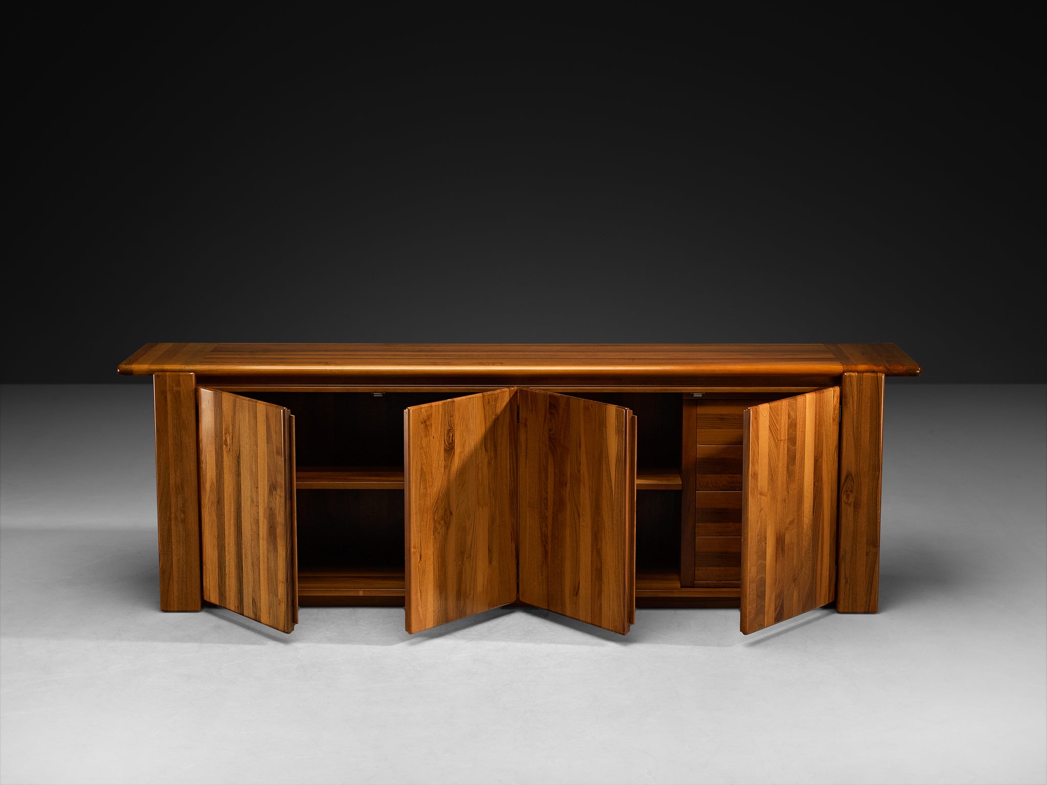 マルコ(MARUCO)ローボード MR48-120L テレビ台 チェスト 棚 カントリー Mario Marenco for Mobil Girgi 'Sapporo' Sideboard in Walnut