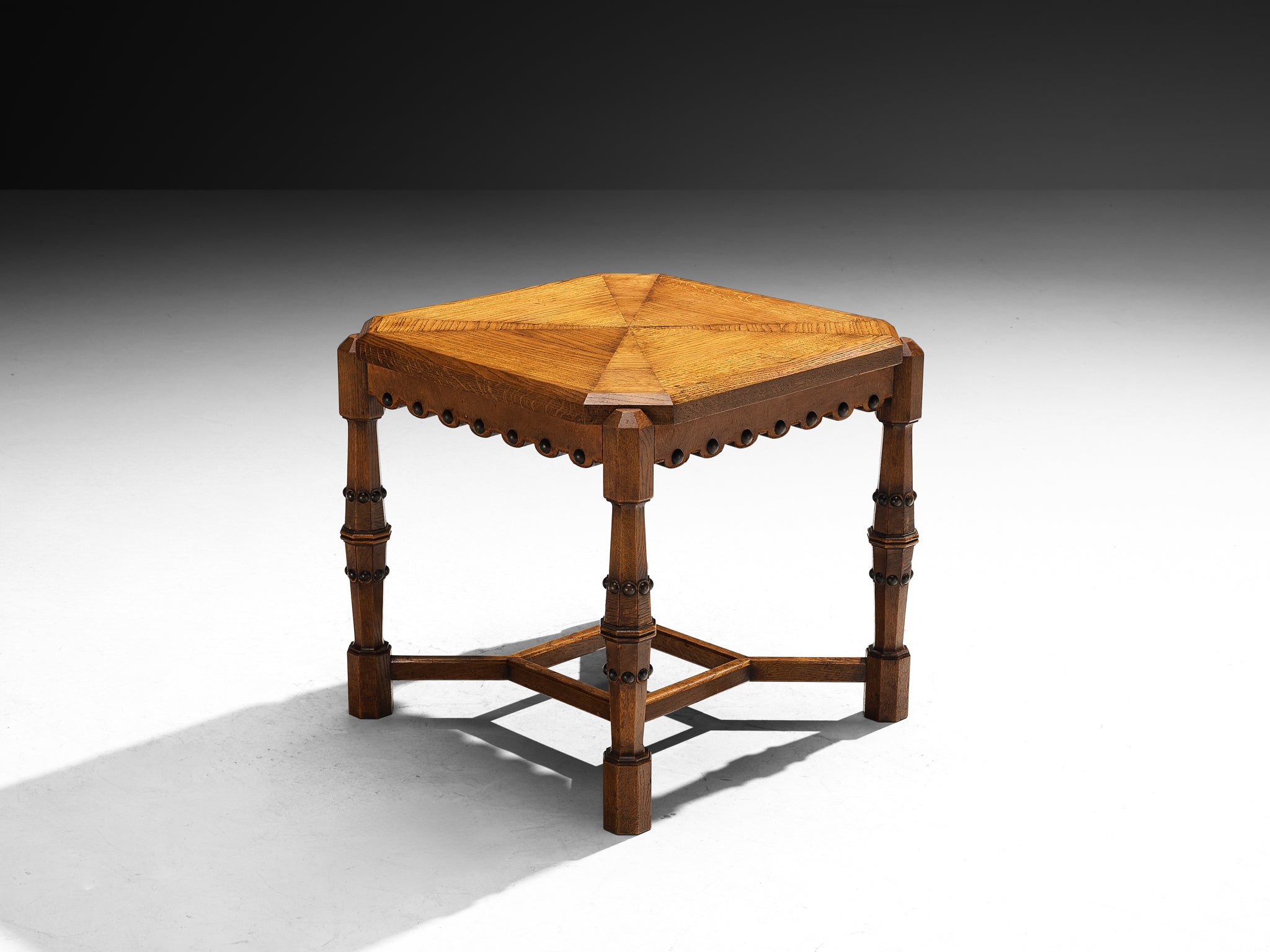 Ernesto Valabrega for Vittorio Valabrega Coffee Table in Carved Solid Oak Tables Morentz