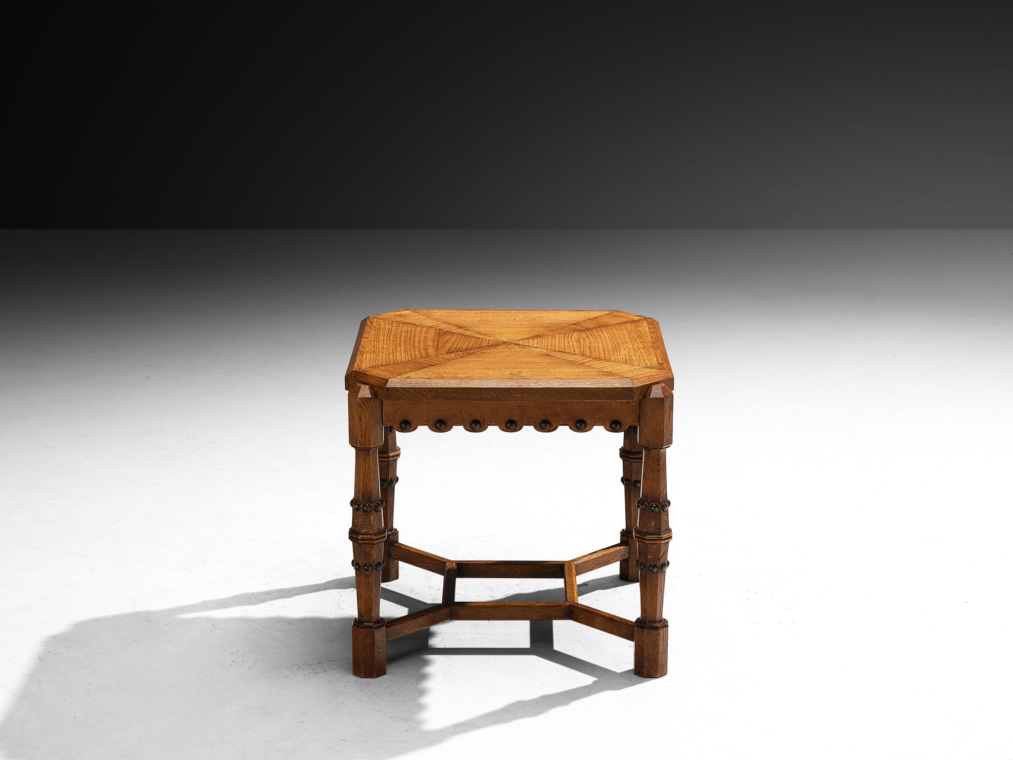 Ernesto Valabrega for Vittorio Valabrega Coffee Table in Carved Solid Oak Tables Morentz