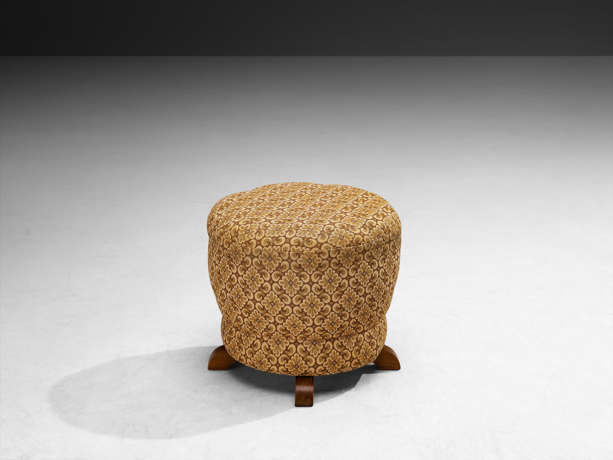 Jindrich Halabala Stool in Decorative Upholstery Seating Morentz