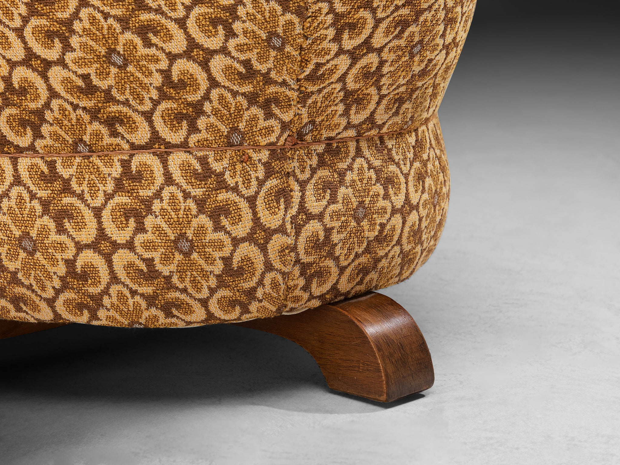 Jindrich Halabala Stool in Decorative Upholstery Seating Morentz