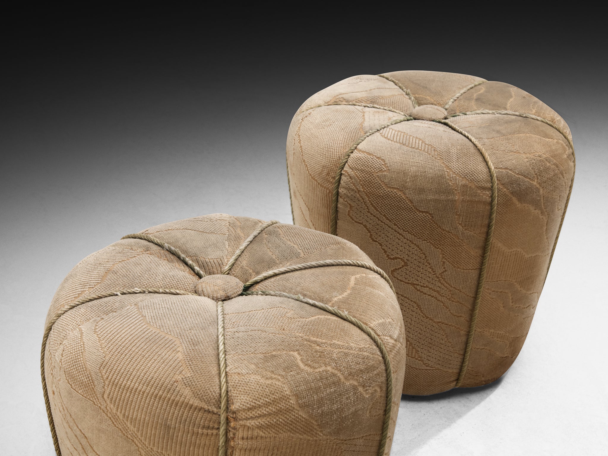 Jindrich Halabala Stools in Decorative Upholstery Seating Morentz