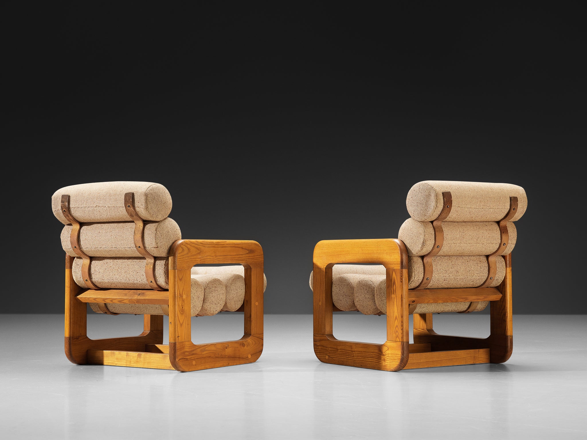 Extraordinary Lounge Chairs in Ash and Beige Upholstery Seating Morentz