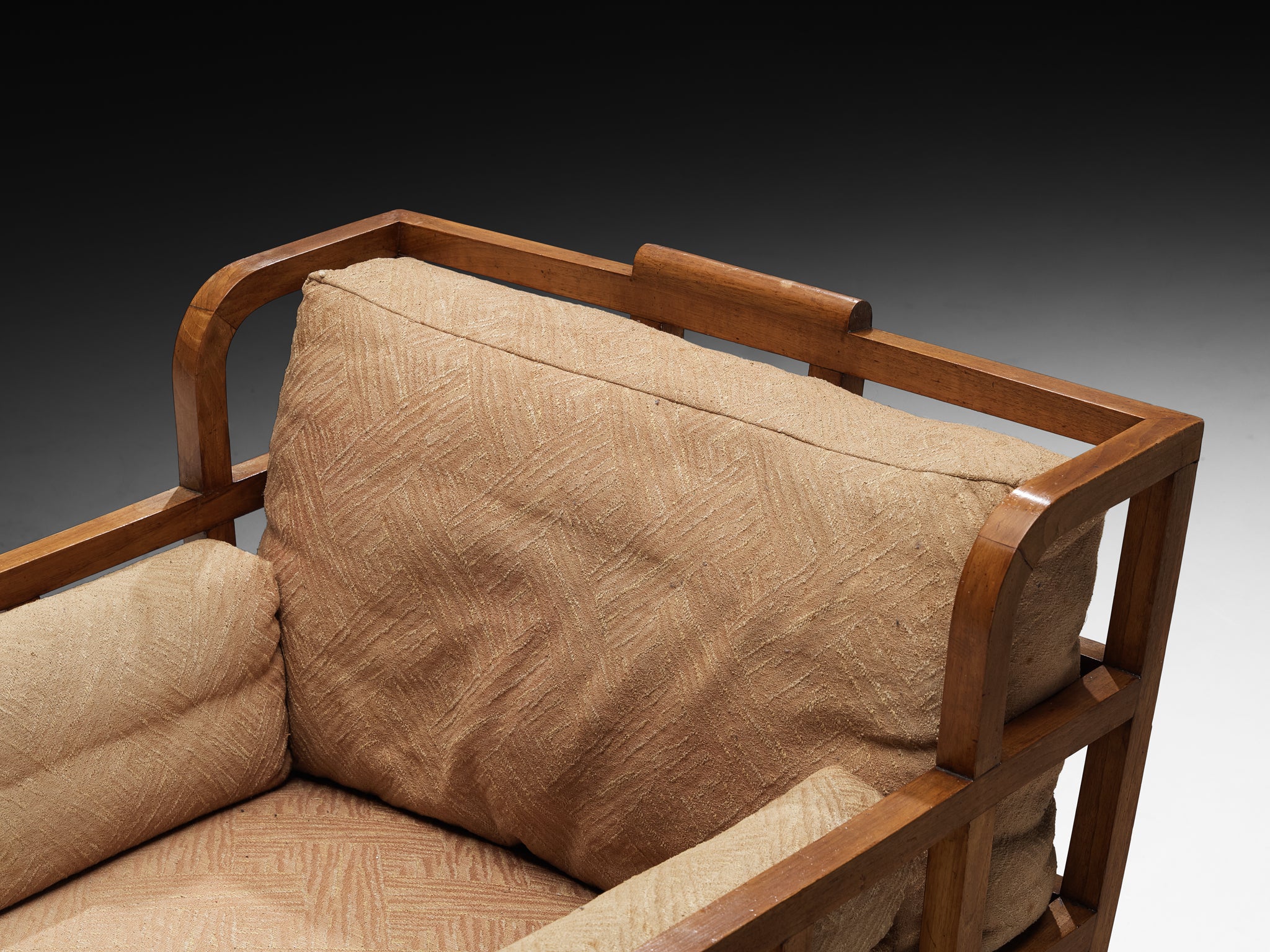 Pair of Austrian Art Deco Lounge Chairs in Mahogany Seating Morentz