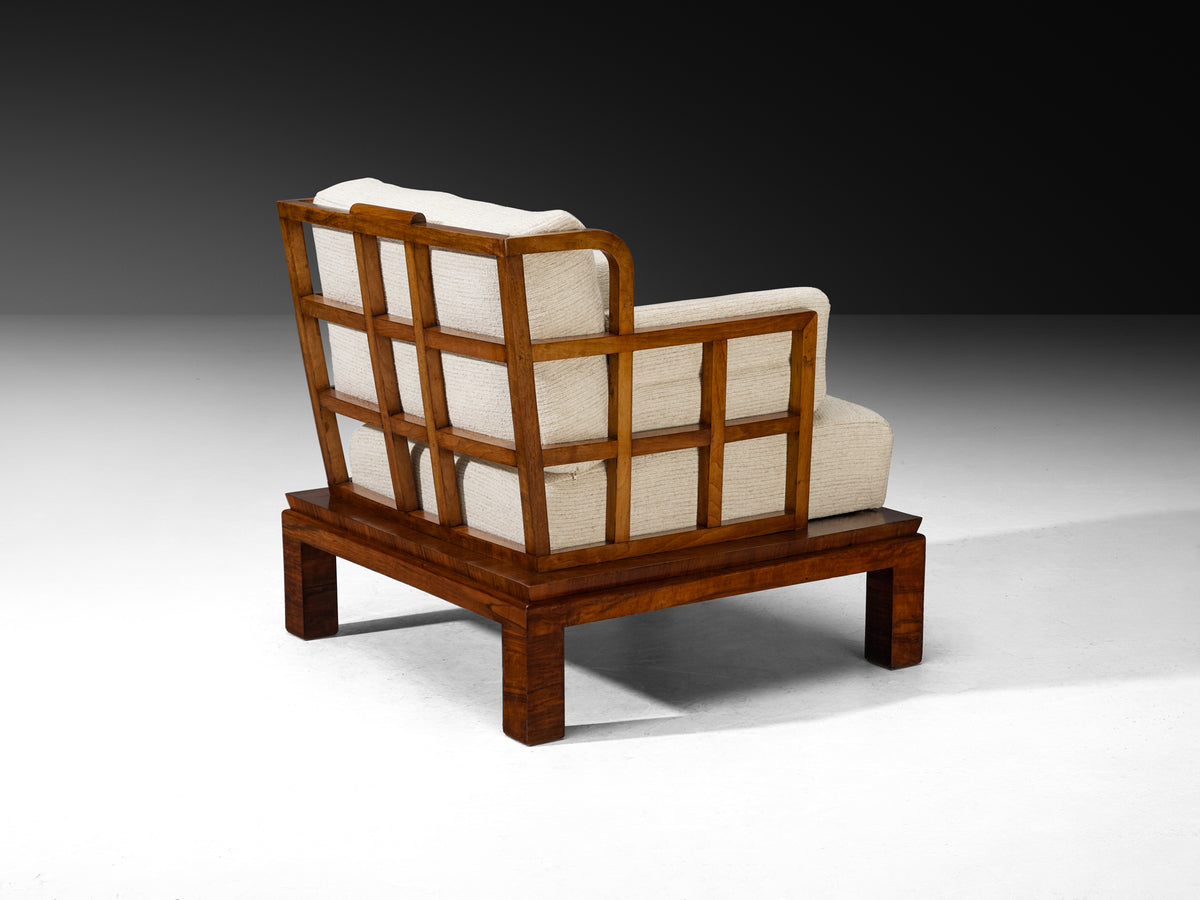 Pair of Austrian Art Deco Lounge Chairs in Mahogany Seating Morentz
