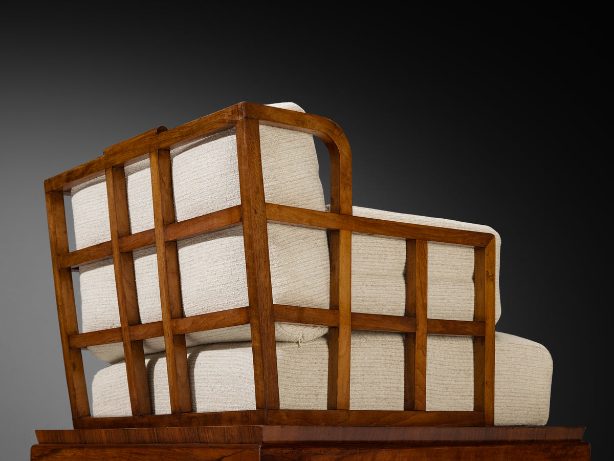 Pair of Austrian Art Deco Lounge Chairs in Mahogany Seating Morentz