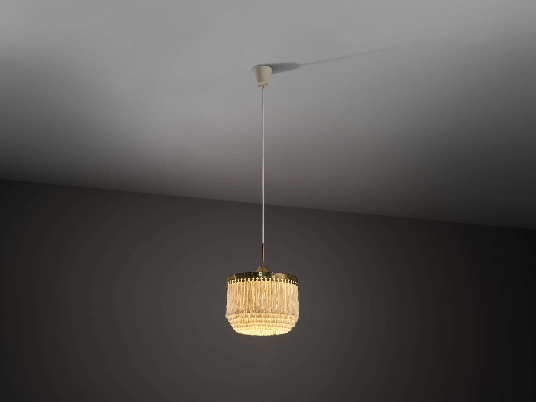 Hans-Agne Jakobsson 'Fringe' Pendant in Silk and Brass