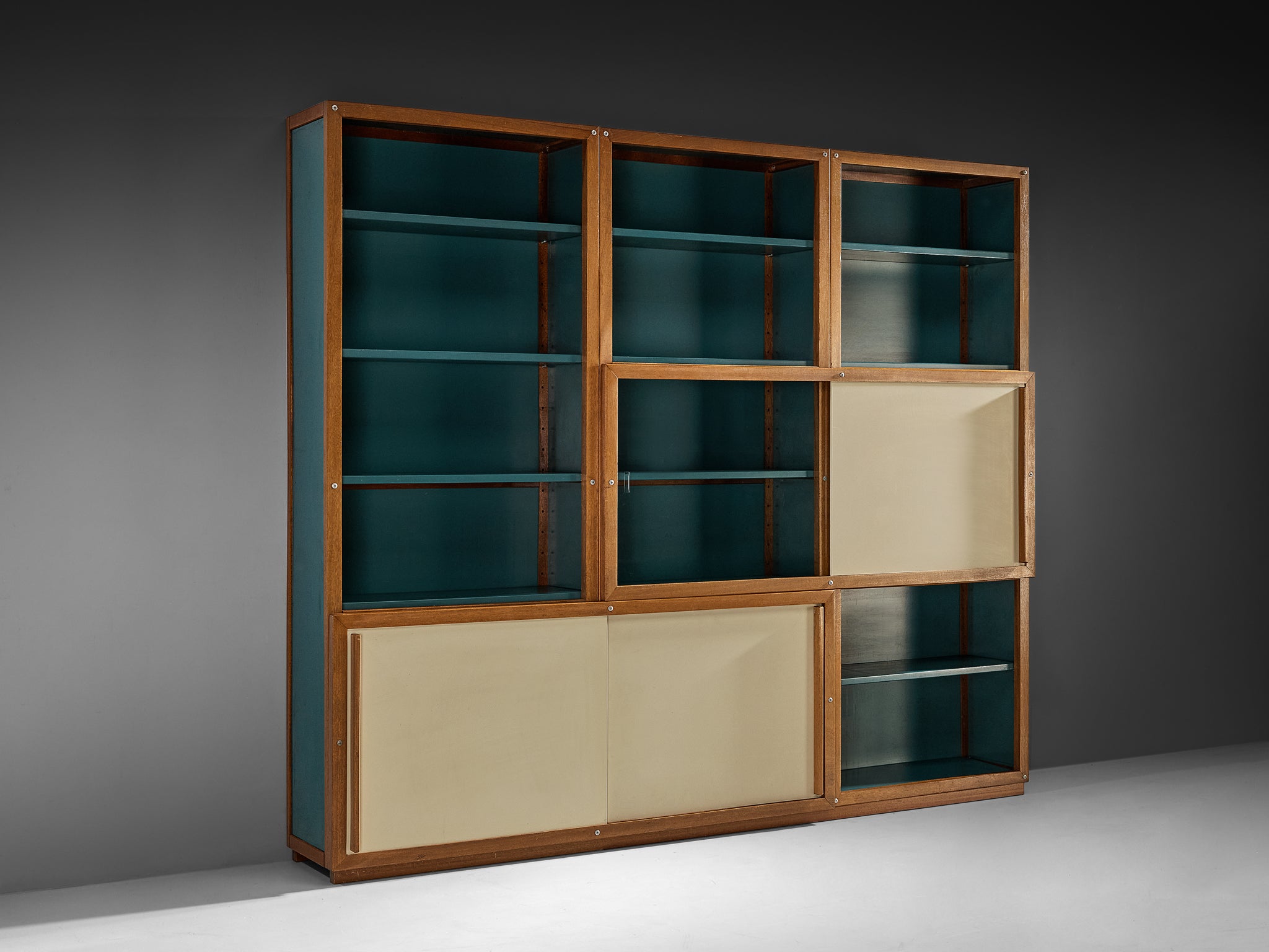 André Sornay Rare Bookcase with Sliding-Doors Case pieces and storage cabinets Morentz