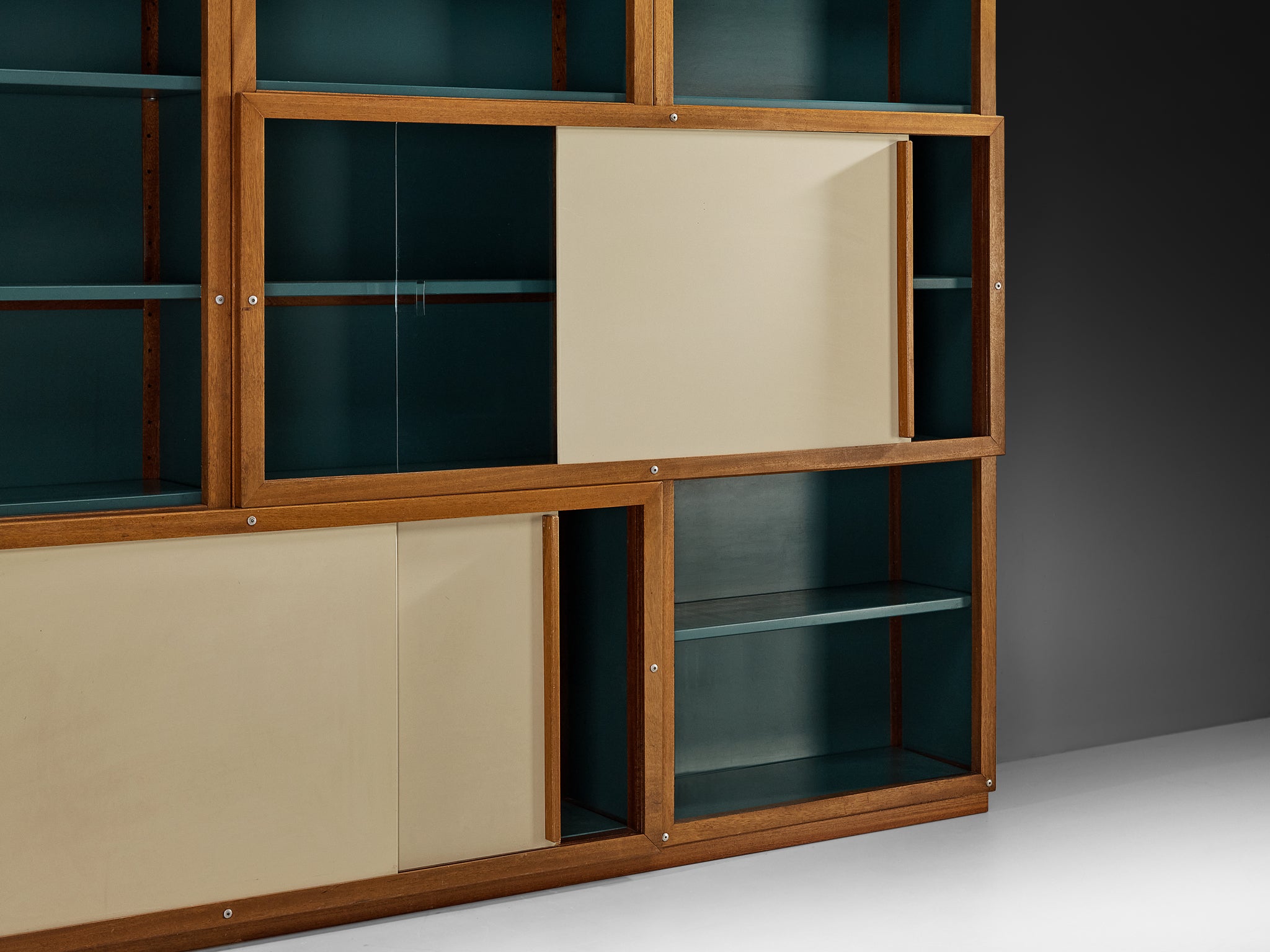 André Sornay Rare Bookcase with Sliding-Doors Case pieces and storage cabinets Morentz