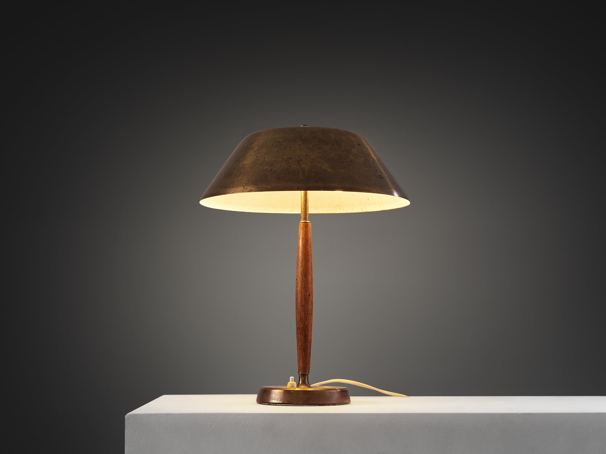Rare Falkenbergs Belysning '6417' Table Lamp in Brass and Teak Lighting Morentz