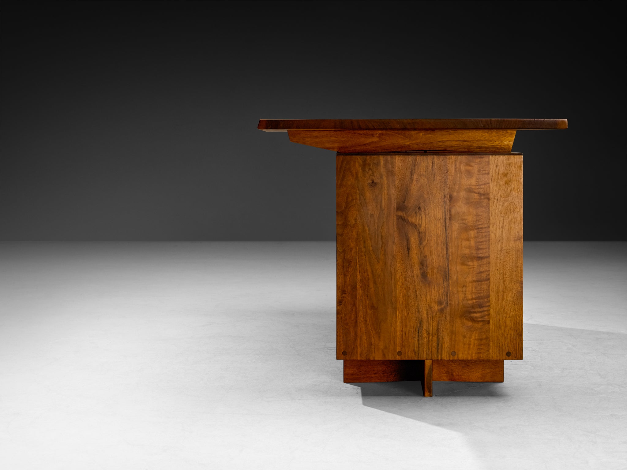 George Nakashima Double Pedestal Desk with Live-Edge Top Tables Morentz