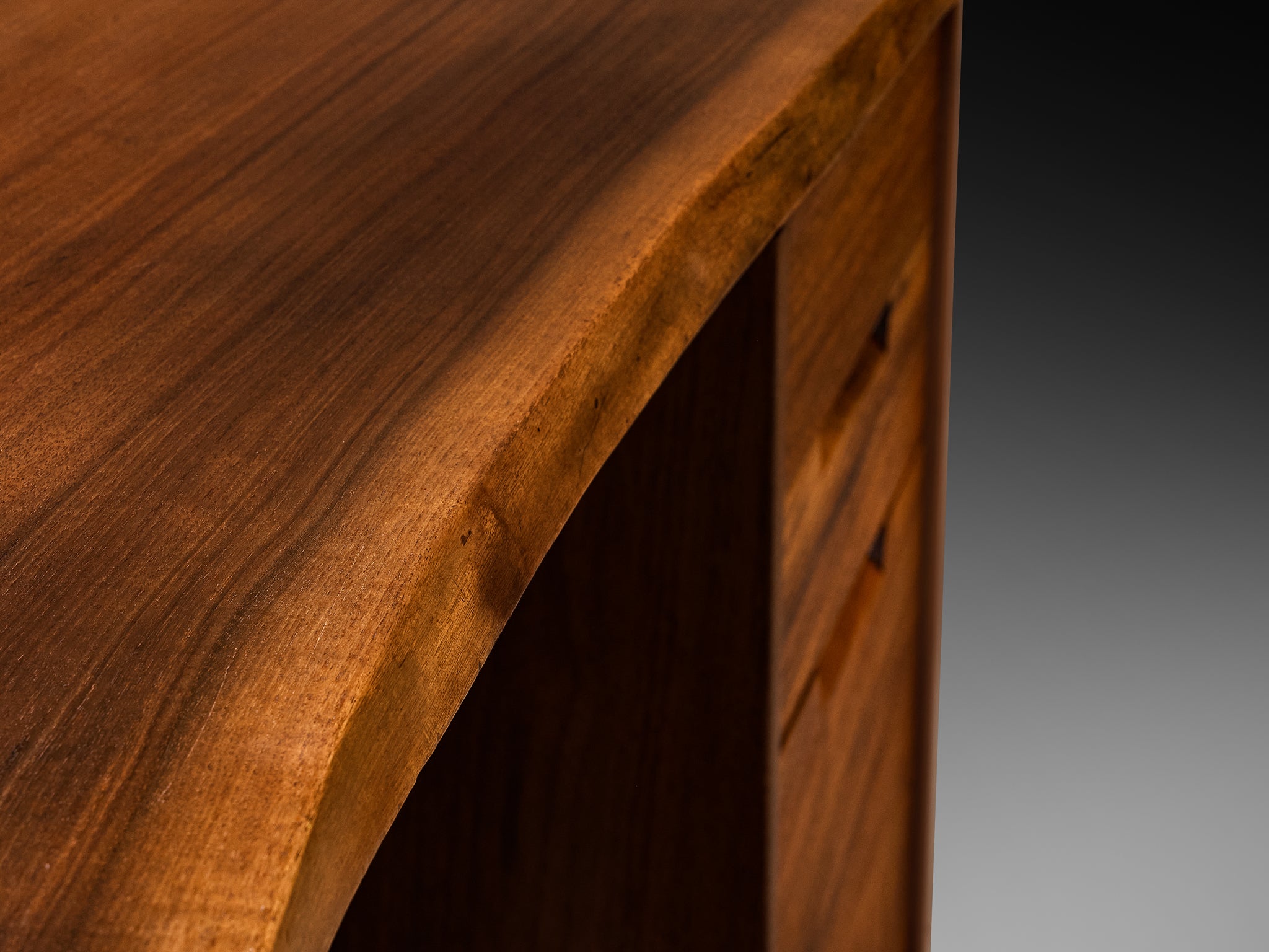 George Nakashima Double Pedestal Desk with Live-Edge Top Tables Morentz