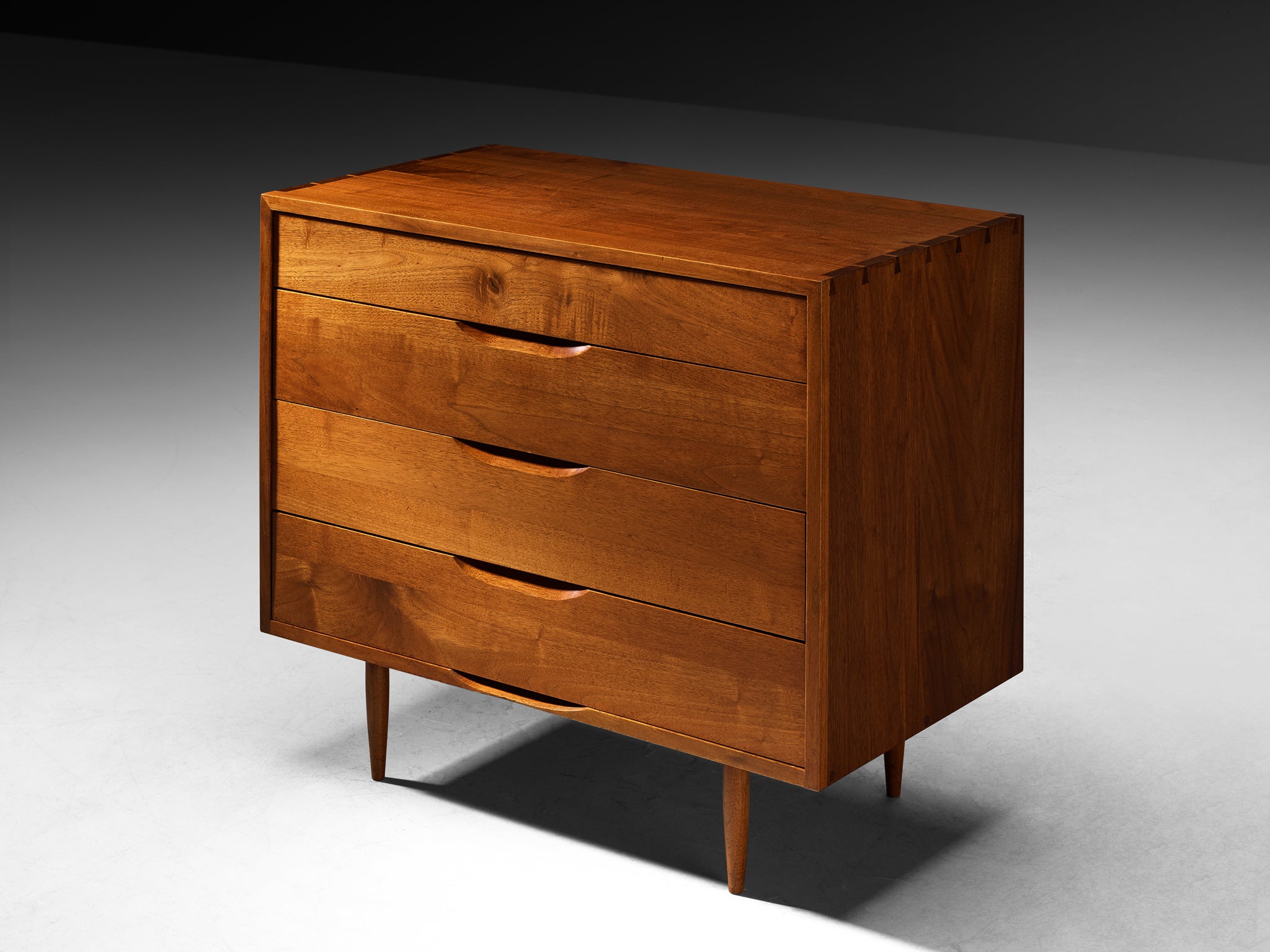 Phillip Lloyd Powell Custom-Made Chest of Drawers in Solid Walnut Case pieces and storage cabinets Morentz